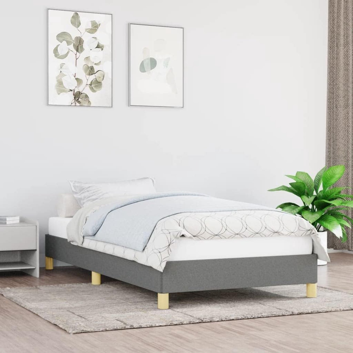 Stevige poten Bedframe 80x200 donkergrijs