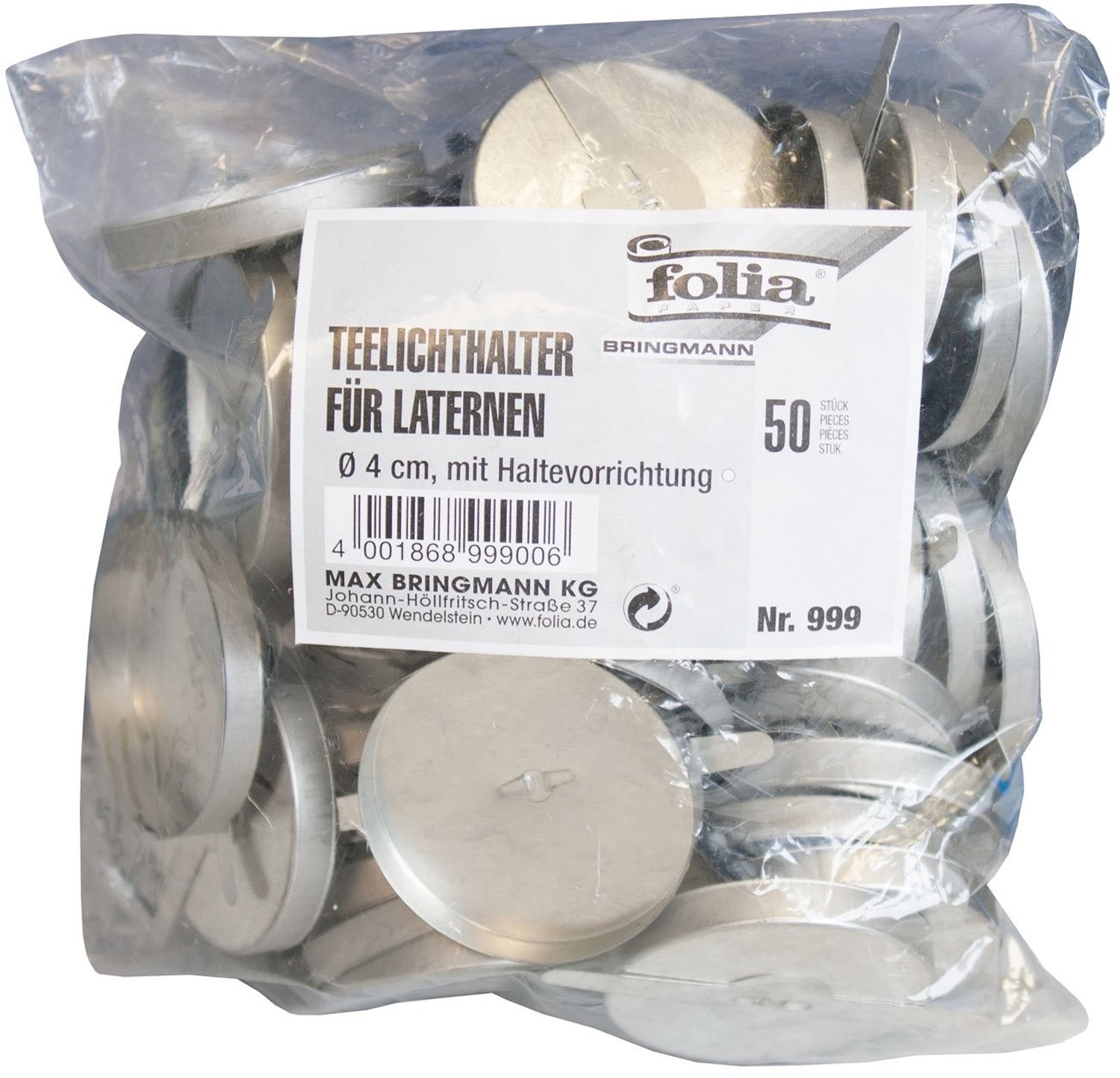 Set van 50 Tealight Houder met Bevestiger