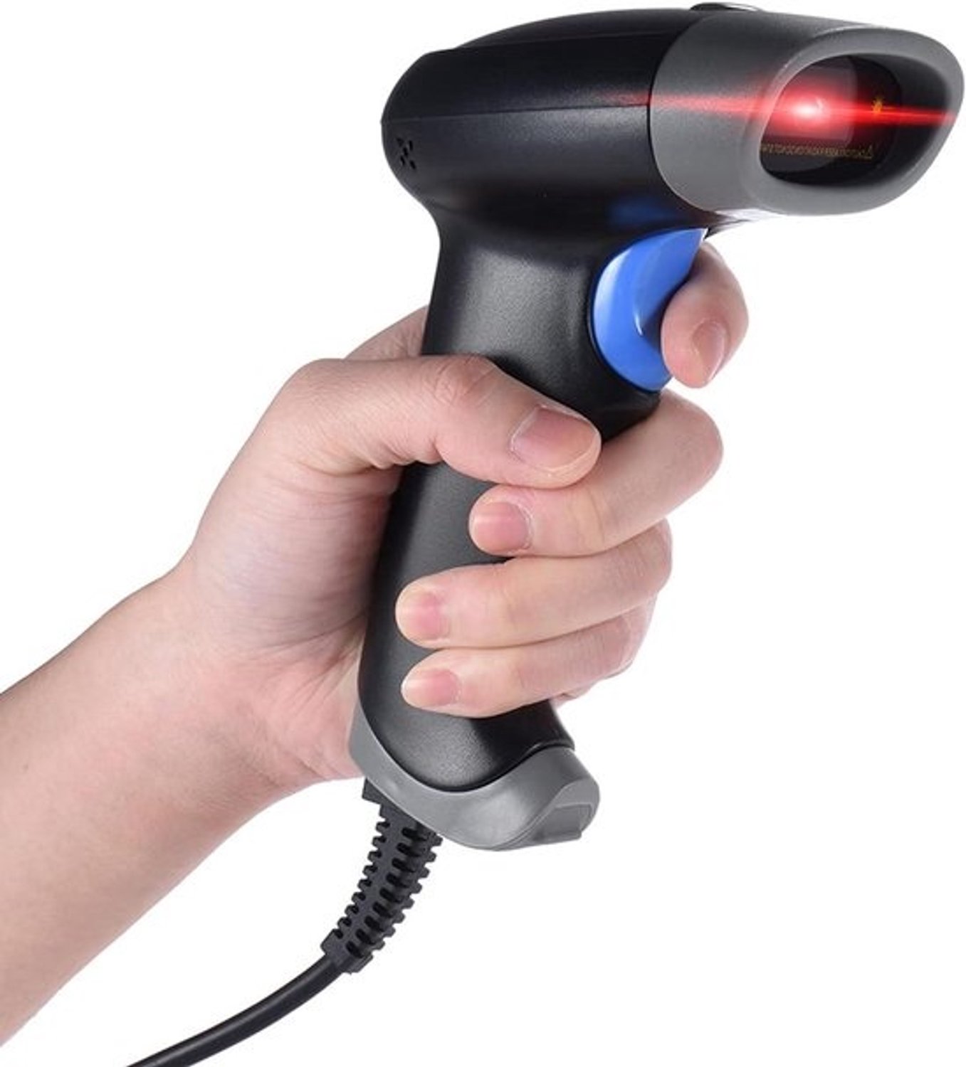 Barcode scanner - Streepjescodelezer - Voor gebruik bij winkelkassa's - Leest 1D- en 2D-codes - 18.7 cm - Zwart