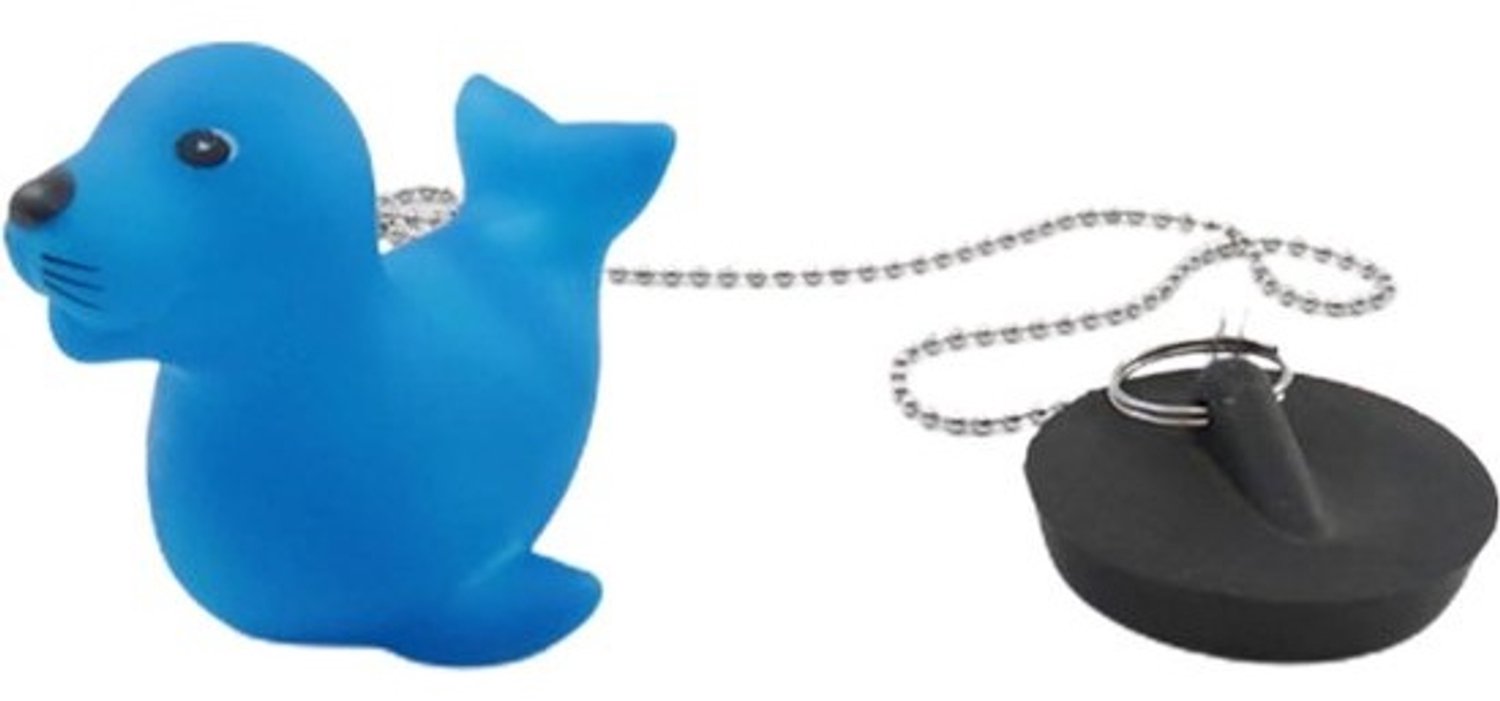 Rubberen badplug met ketting - Afvoerstop badkamer - Water afsluiten - Universeel passend ontwerp - 42-45 mm - Multicolor