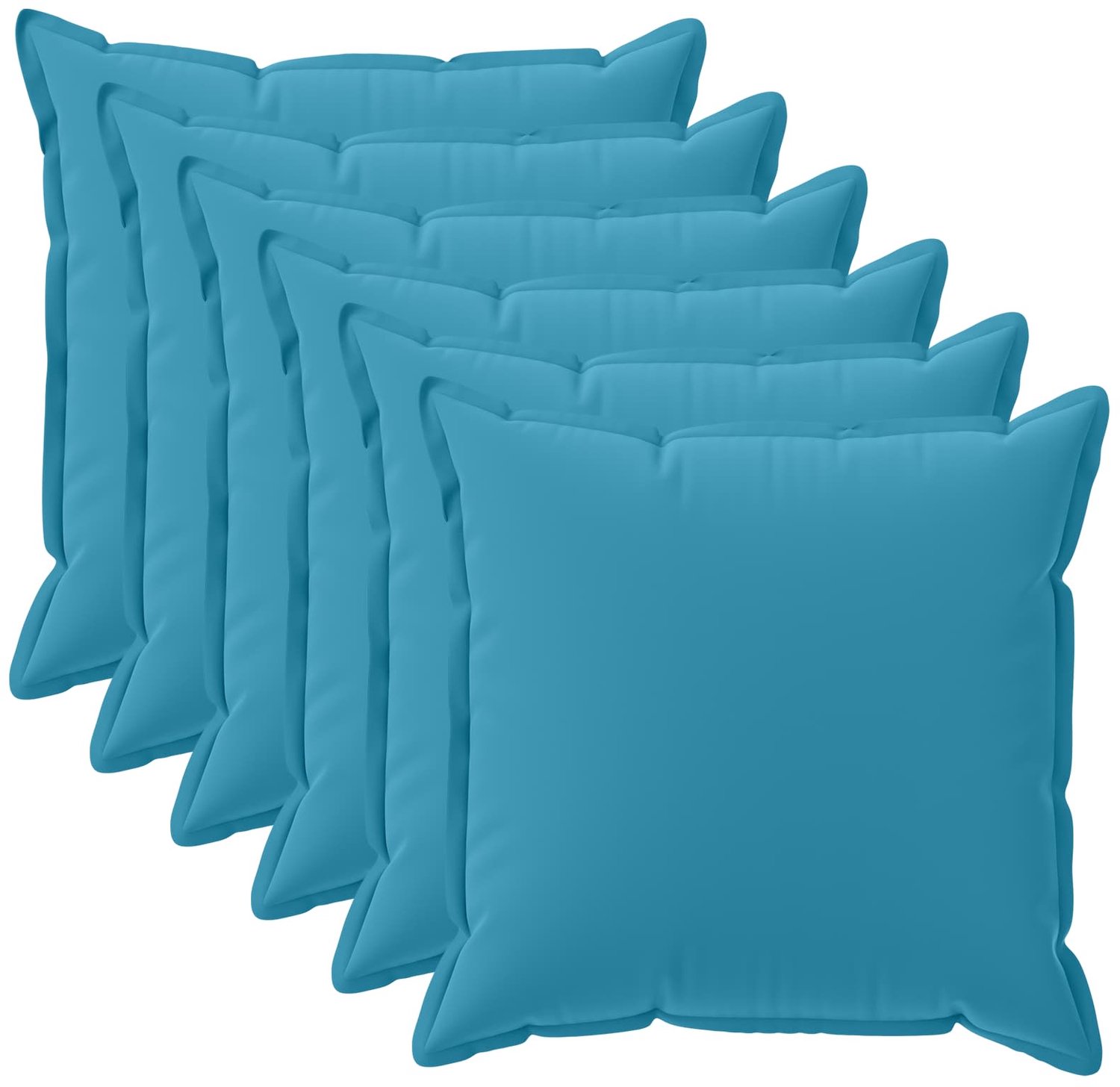 vidaXL Dekenkussen - 6 - st - HOUTEN - Lichtblauw - 35 - x - 35 - cm - Polyester