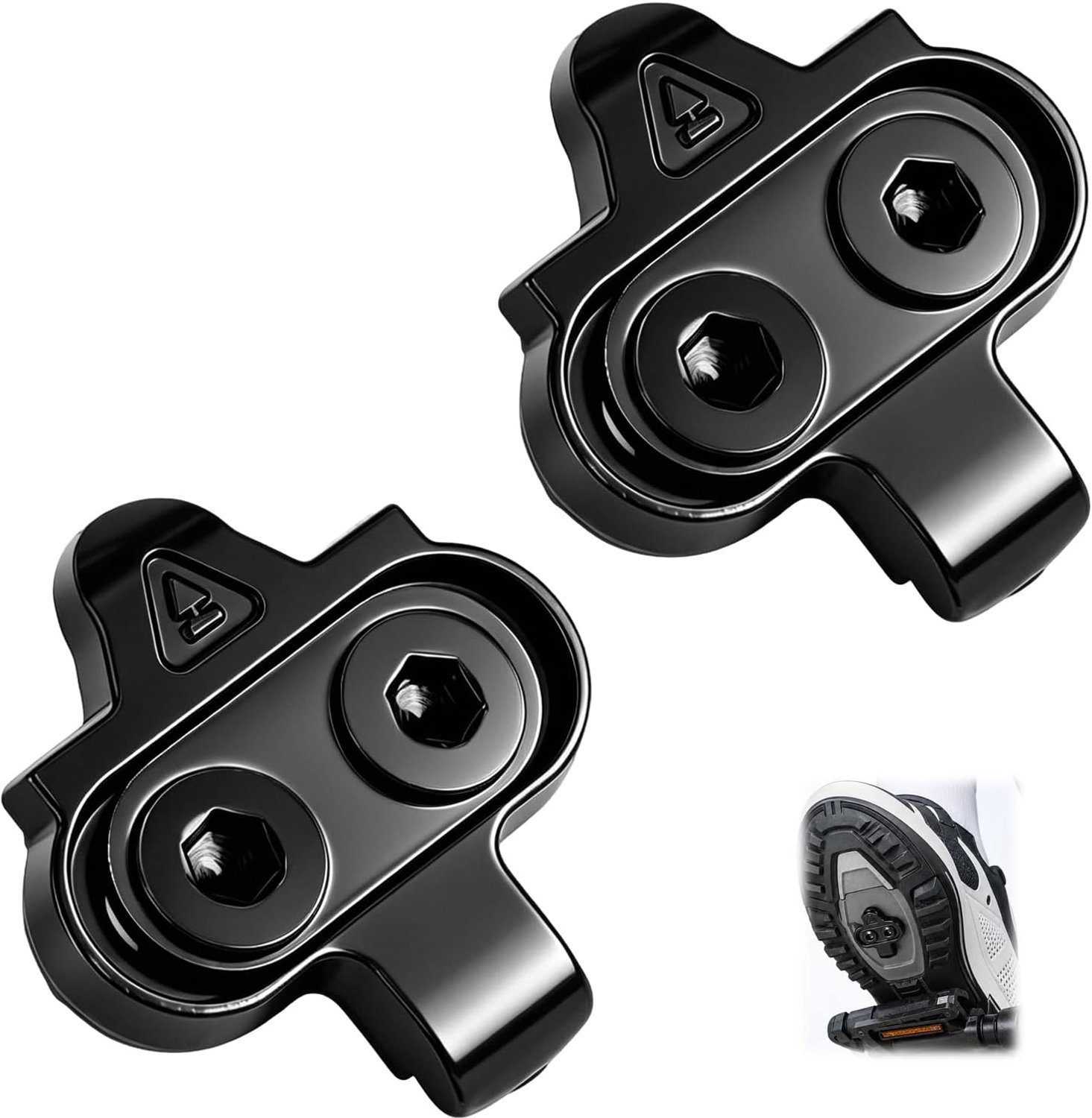 Pedaalplaten voor MTB SPD, compatibel met SH51 12° of multi-release-systeem, CrMo, fietsplaten met antislipplaten, schroeven, sluitringen en inbussleutel