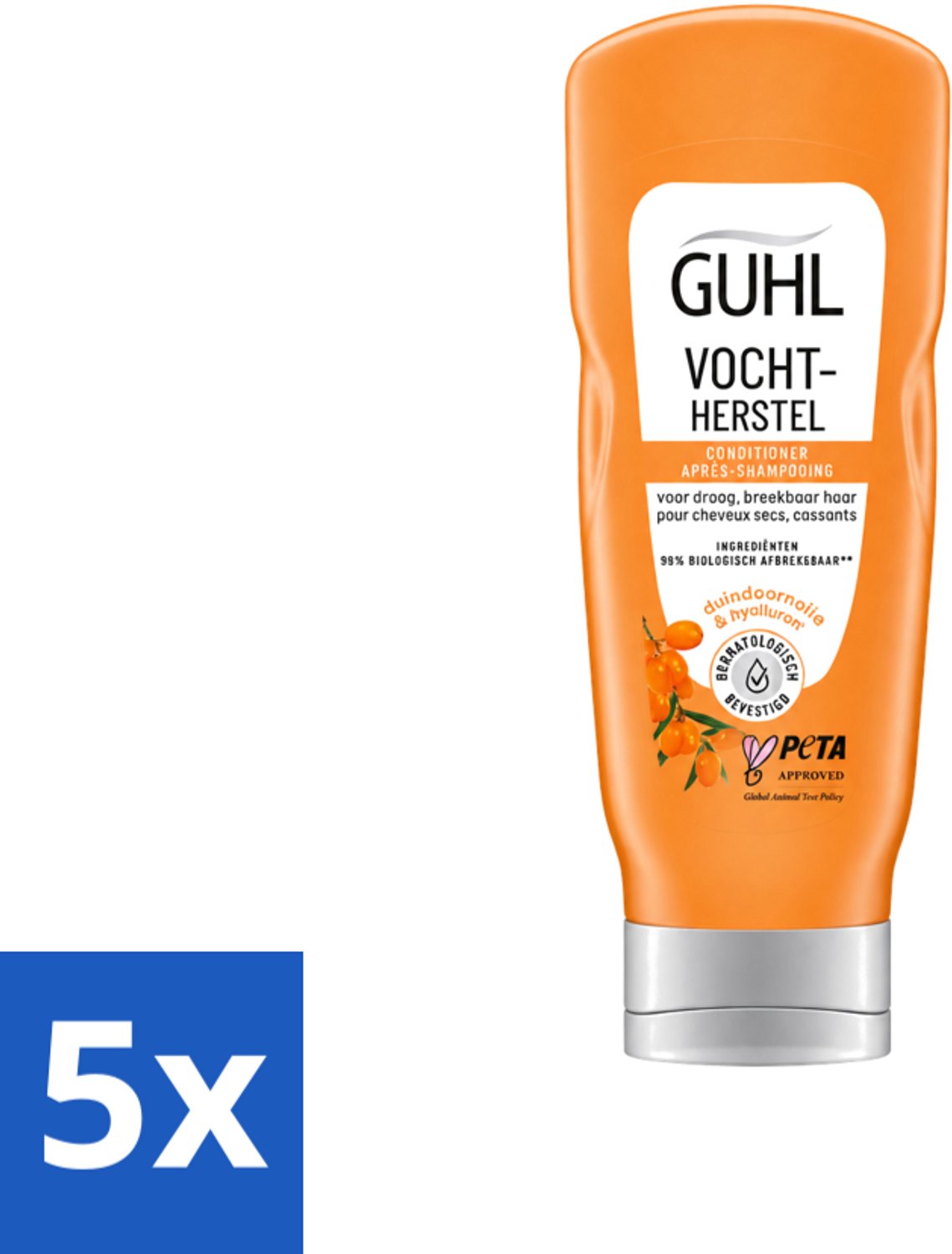 5 x Guhl - Crème Conditioner - Vochtbalans - 200 ml - Voordeelverpakking - 5 stuks
