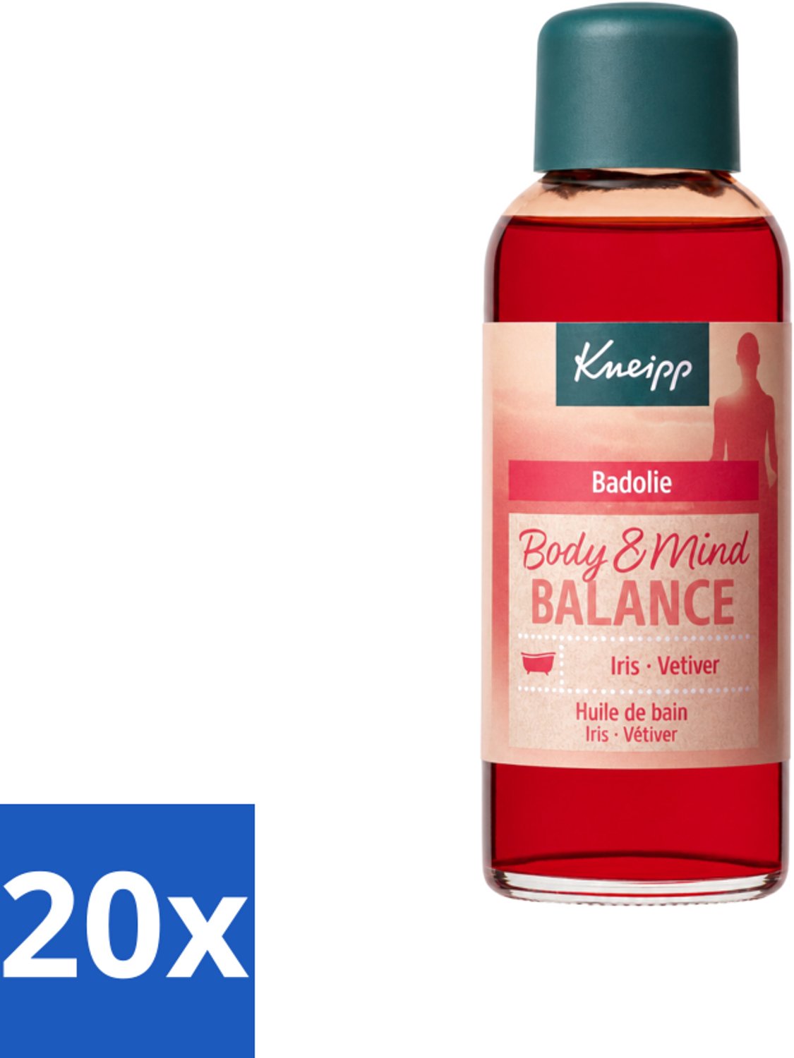 20 x Kneipp - Badolie - Body & Mind Balance - Iris & Vetiver - 100 ml - Voordeelverpakking - 20 stuks