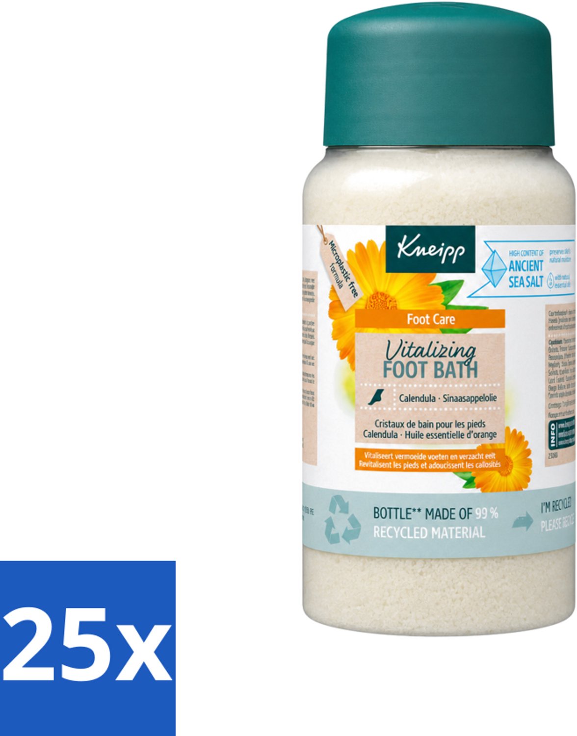 25 x Kneipp - Voetbadzout - Vitalizing - Citrusgeur - 600 g - Voordeelverpakking - 25 stuks