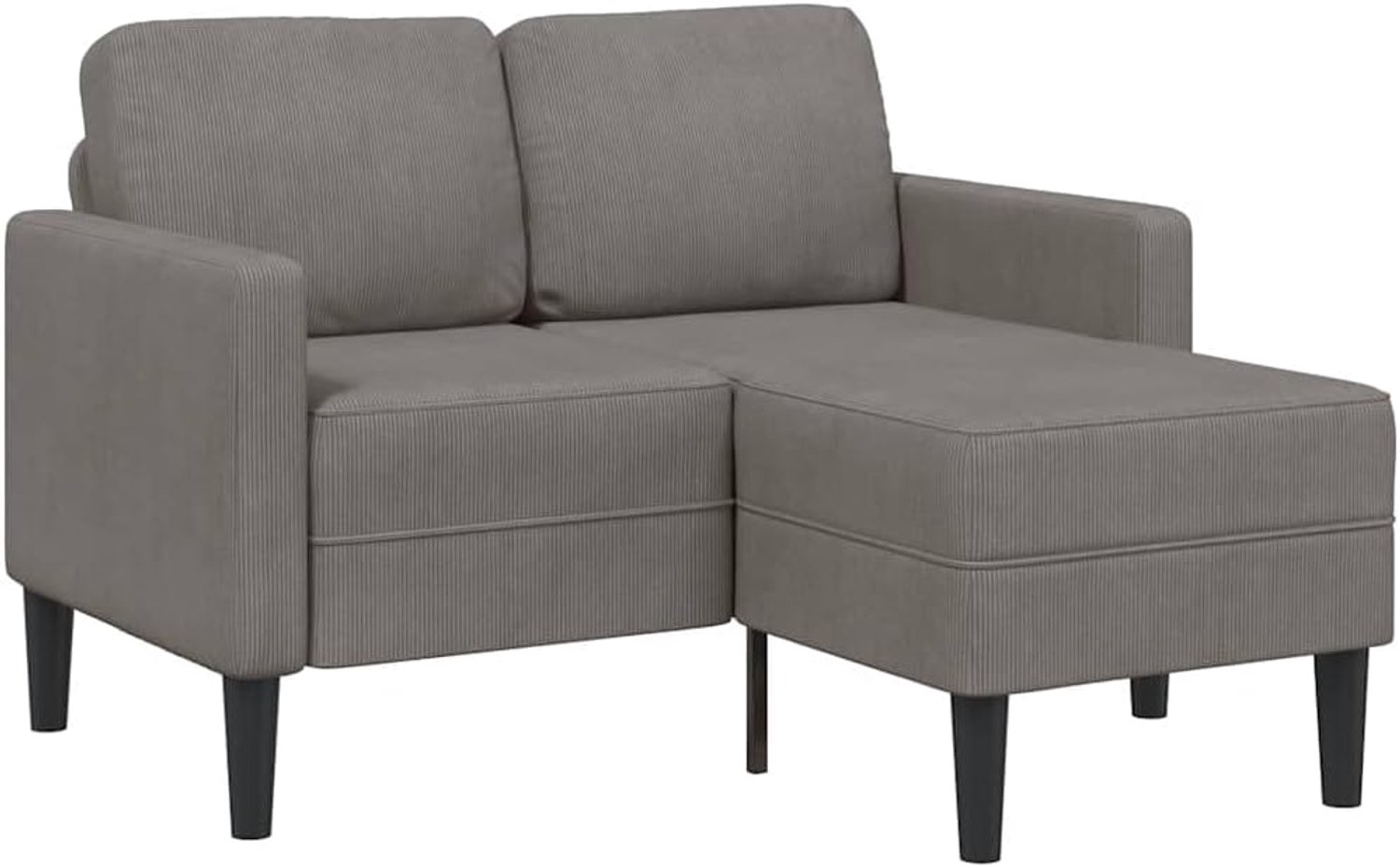 2-zitsbank met chaise longue in lichtgrijs relaxmeubel gemaakt van duurzaam linnen stof voor woonkamer en lounge