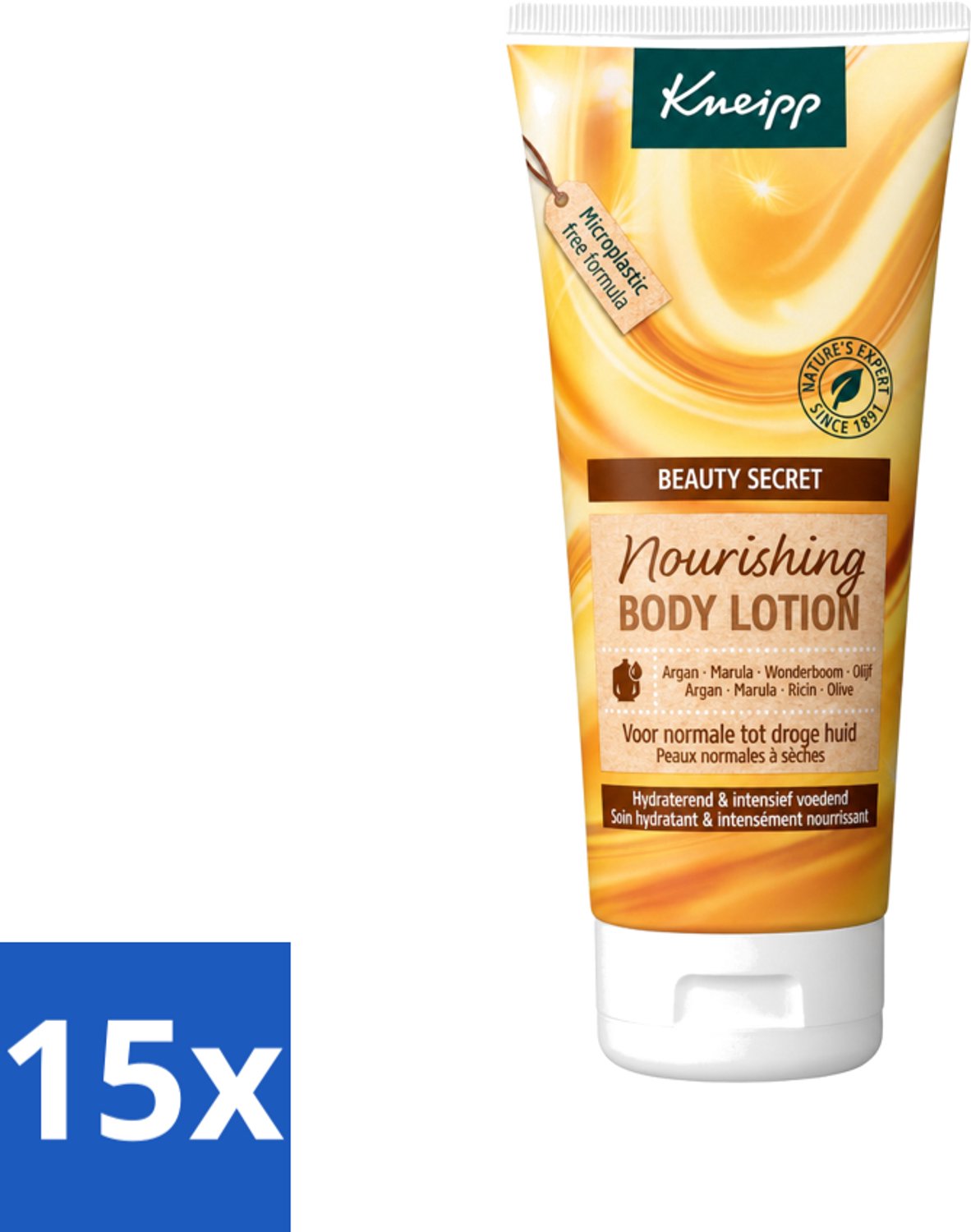 15 x Kneipp - Body lotion - Beauty Secret - Voor normale tot droge huid - 200 ml - Voordeelverpakking - 15 stuks