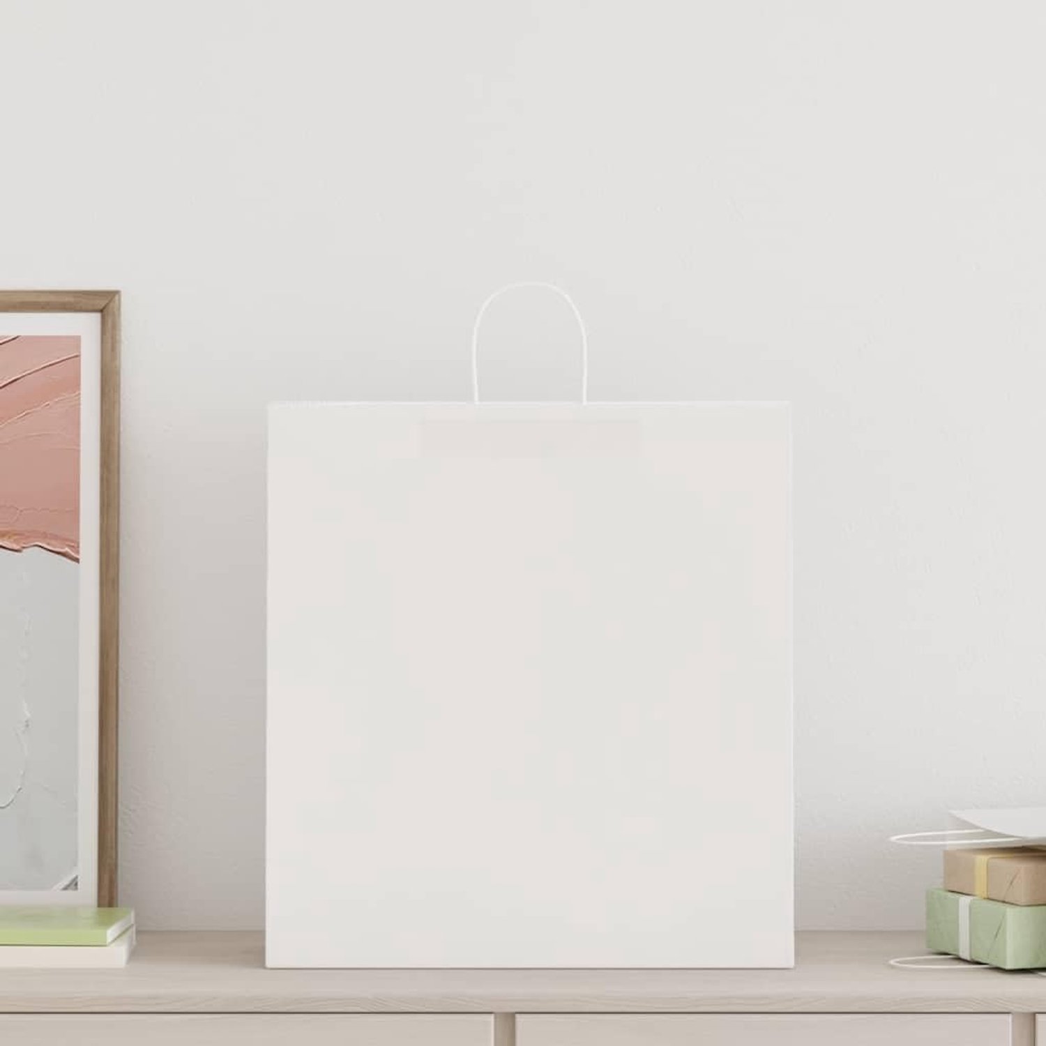 Zakken, 250 stuks, met witte handgrepen, 45 x 17 x 48 cm