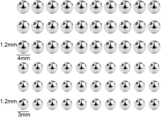 Bal piercing ballen voor schroefdraad 1,2 mm voor lip 30 stuks — afbeelding 5