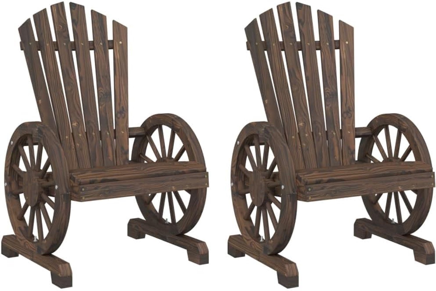 Adirondack-tuinstoelen 2 STK massief hout dennenhout, stoel hout sparren set van 2 voor tuin, terras en balkon, ergonomisch gevormde zitting en armleuningen, max. 110 kg per zitplaats