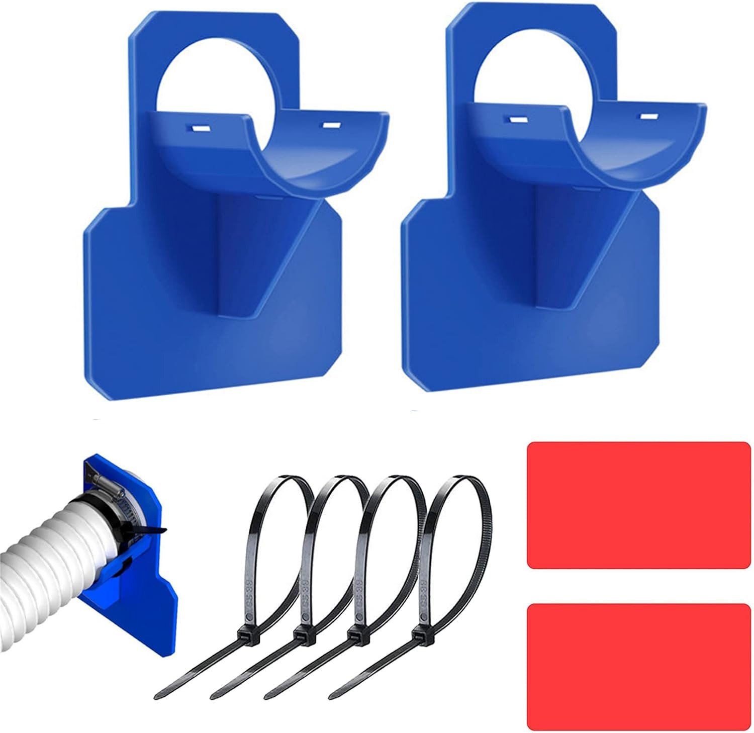 Hosehouder voor zwembadslangen, 2 x 30 mm - 37 mm, Bescherming tegen buigen, Kunststof, Geschikt voor Intex en Bestway