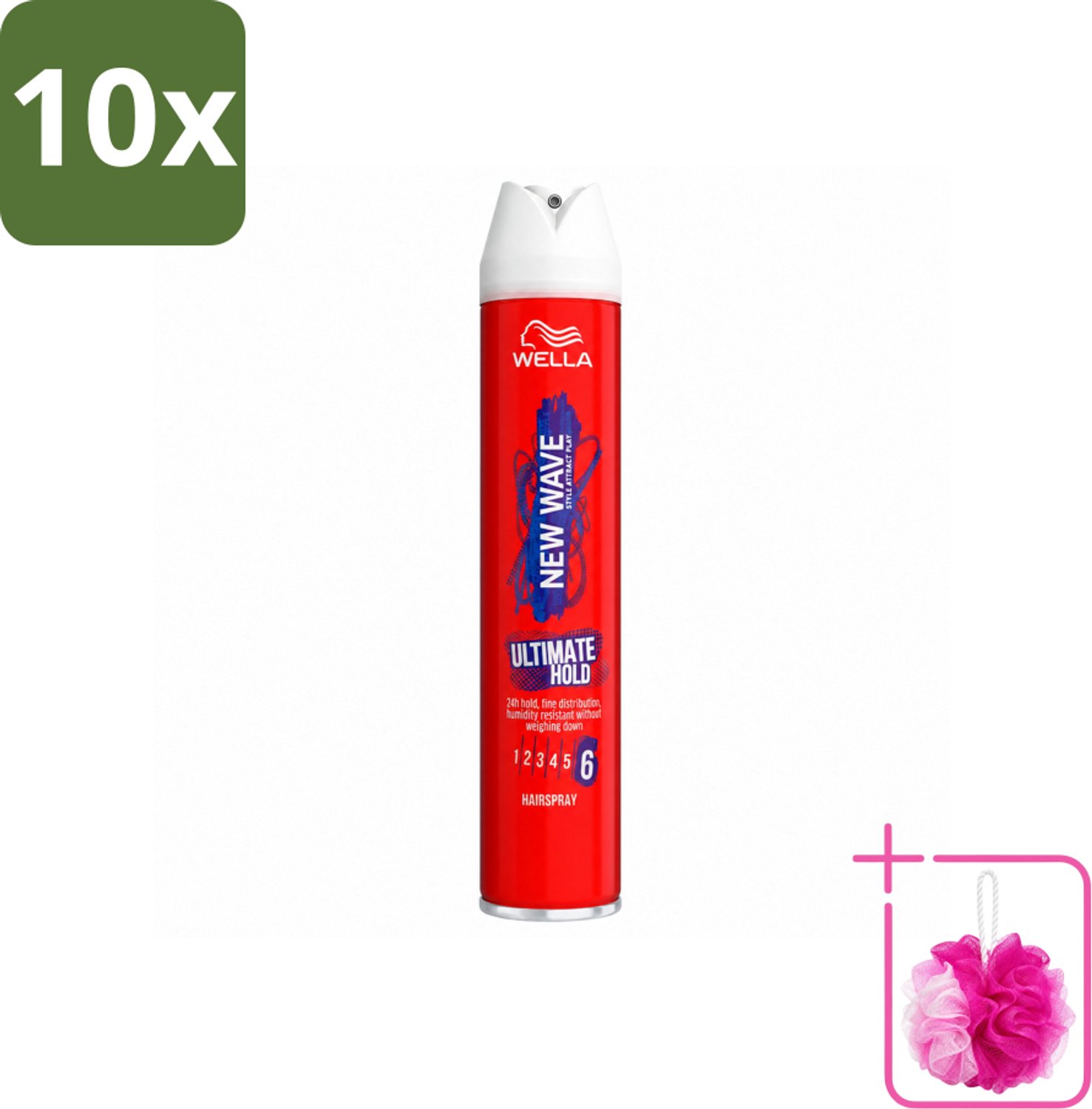 10 x Wella – New Wave Ultimate Hold – Haarspray – 400 ml - Bulkverpakking - Haarspray - Douchemop - Fixatiespray