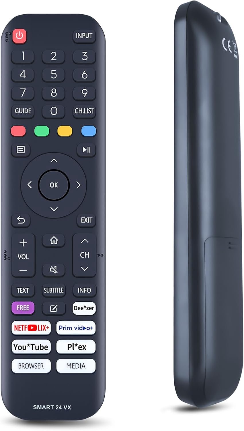 Vervangende afstandsbediening voor Dyon Smart 24 VX, Smart 32 40 43 VX, voor CRUA 40 inch TV VIDAA,voor HKC NHV42H3 TV