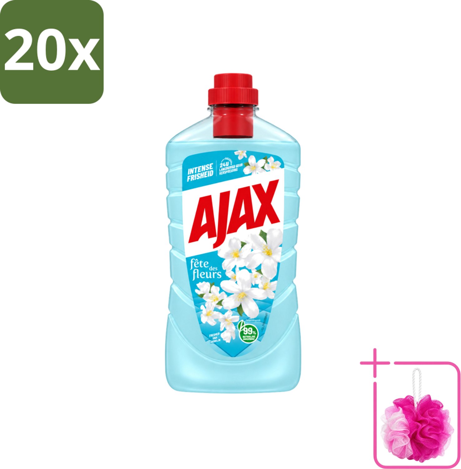 20 x Ajax – Allesreiniger – Jasmijn - 1000 ml - Bulkverpakking - Allesreiniger - Douchemop - Jasmijngeur