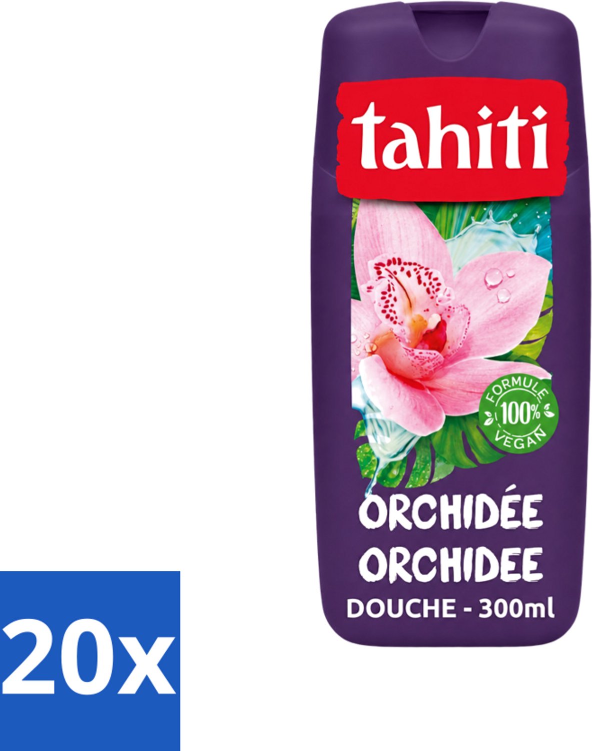 20 x Tahiti - Douchegel - Orchidee - 100% Vegan - 300 ml - Voordeelverpakking - 20 stuks