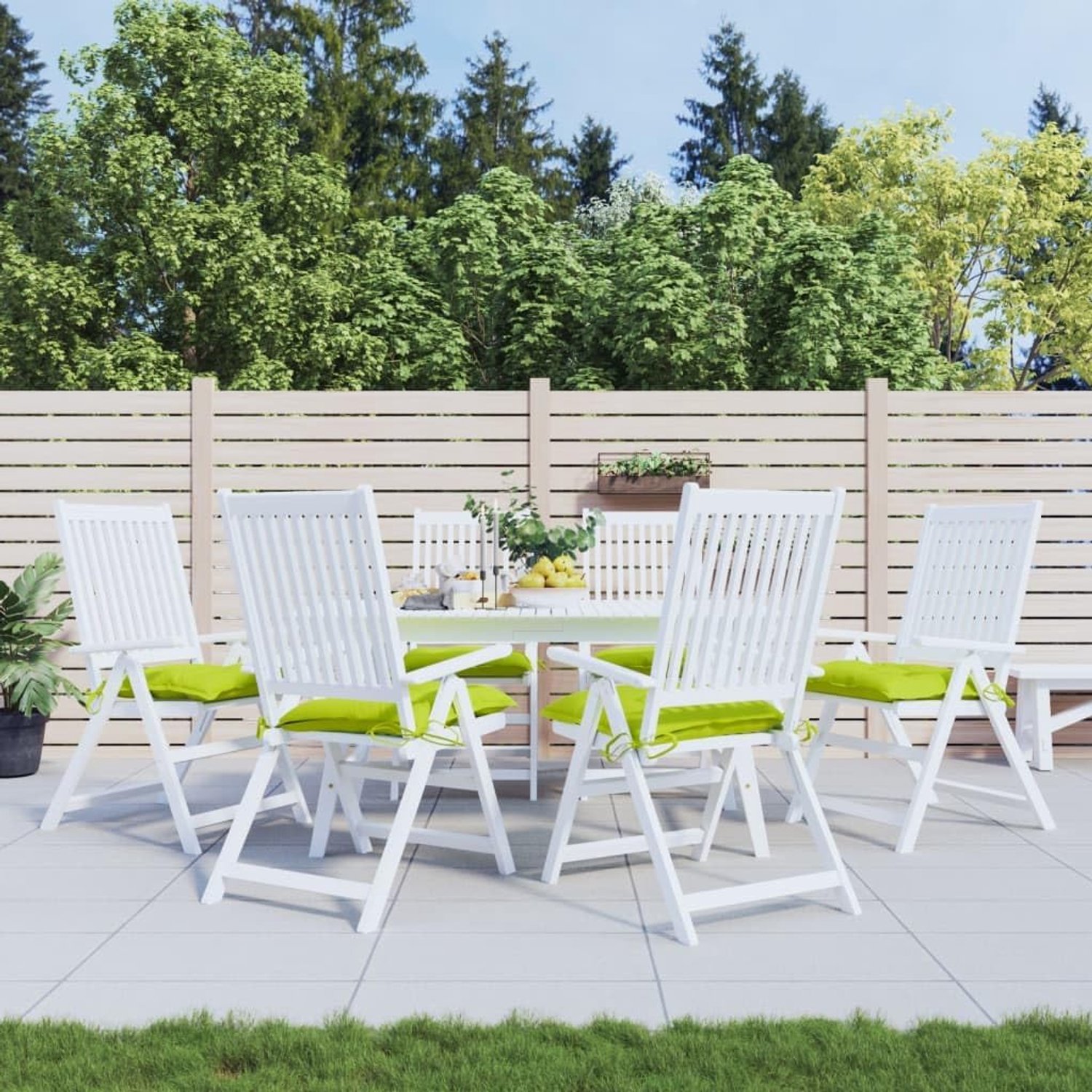 6 stuks palletkussens, lichtgroen, 50 x 50 x 7 cm, met waterafstotend Oxford-weefsel en zachte schuimvezels voor zitcomfort buitenshuis