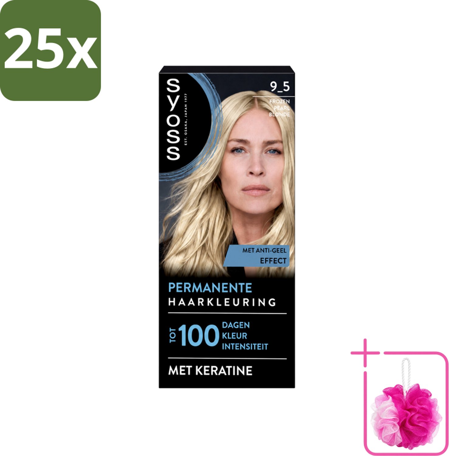25 x SYOSS - Coloration 9-5 Frozen Pearl Blonde - Haarverf - Grijsdekking - Vermindert Haarbreuk - Bulkverpakking - Permanente haarkleuring - Douchemop - Haarkleur