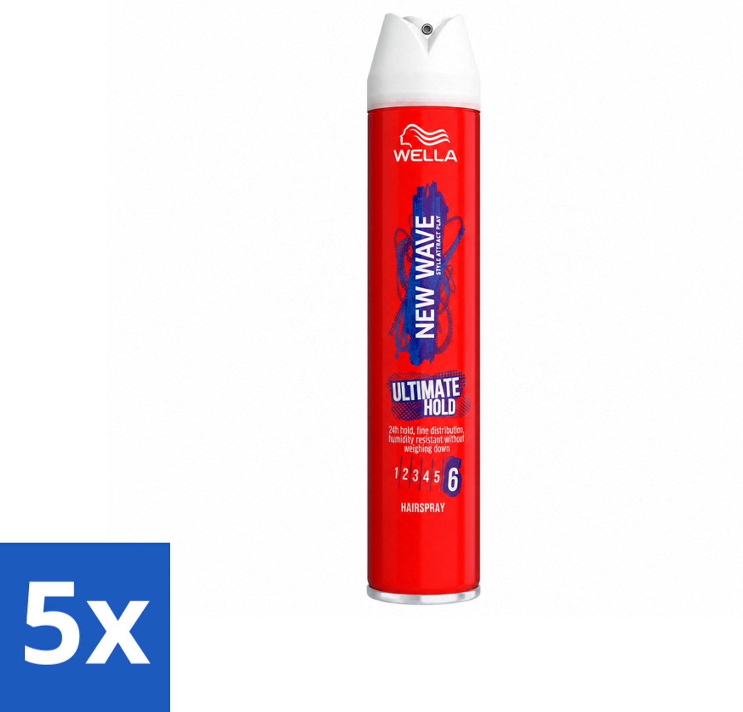 5 x Wella – New Wave Ultimate Hold – Haarspray – 400 ml - Voordeelverpakking - 5 stuks
