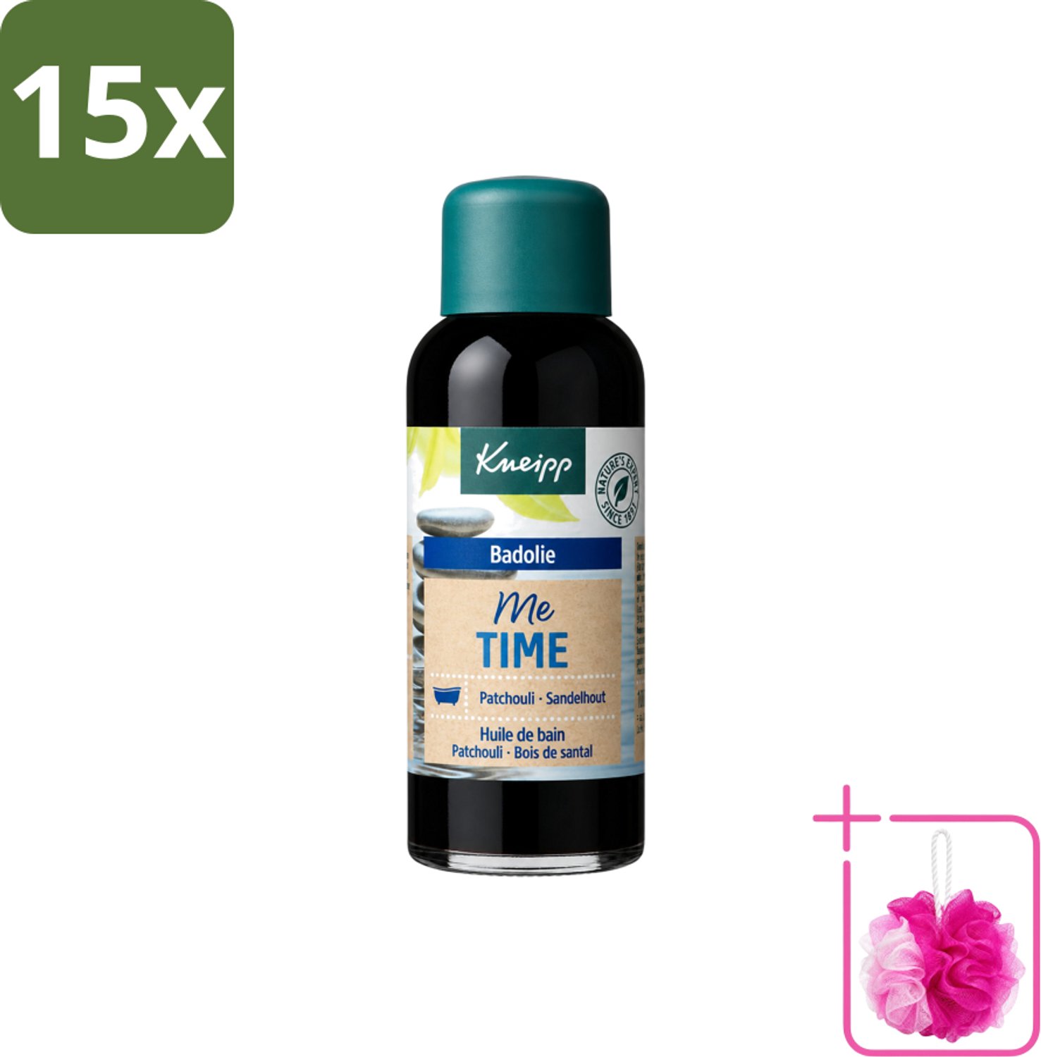 15 x Kneipp - Badolie - Me-Time - Patchouli & Sandelhout - 100 ml - Bulkverpakking - Badolie - Douchemop - Ontspanning