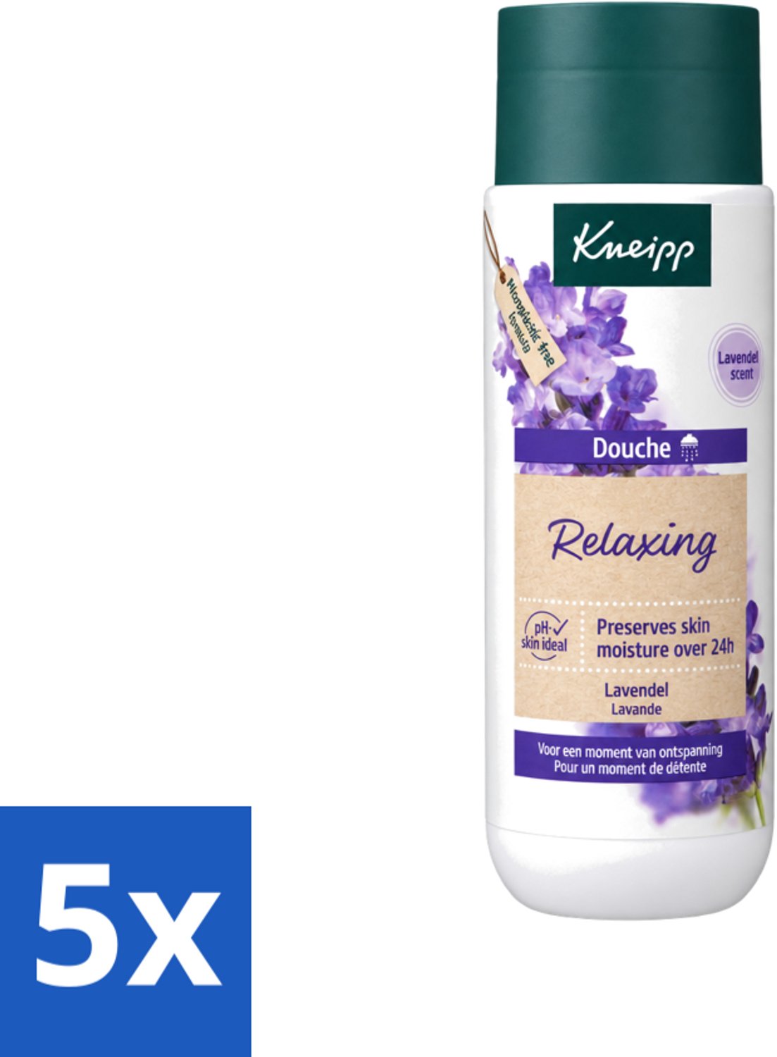 5 x Kneipp - Douchegel - Relaxing - Ontspannende Geur - 200 ml - Voordeelverpakking - 5 stuks