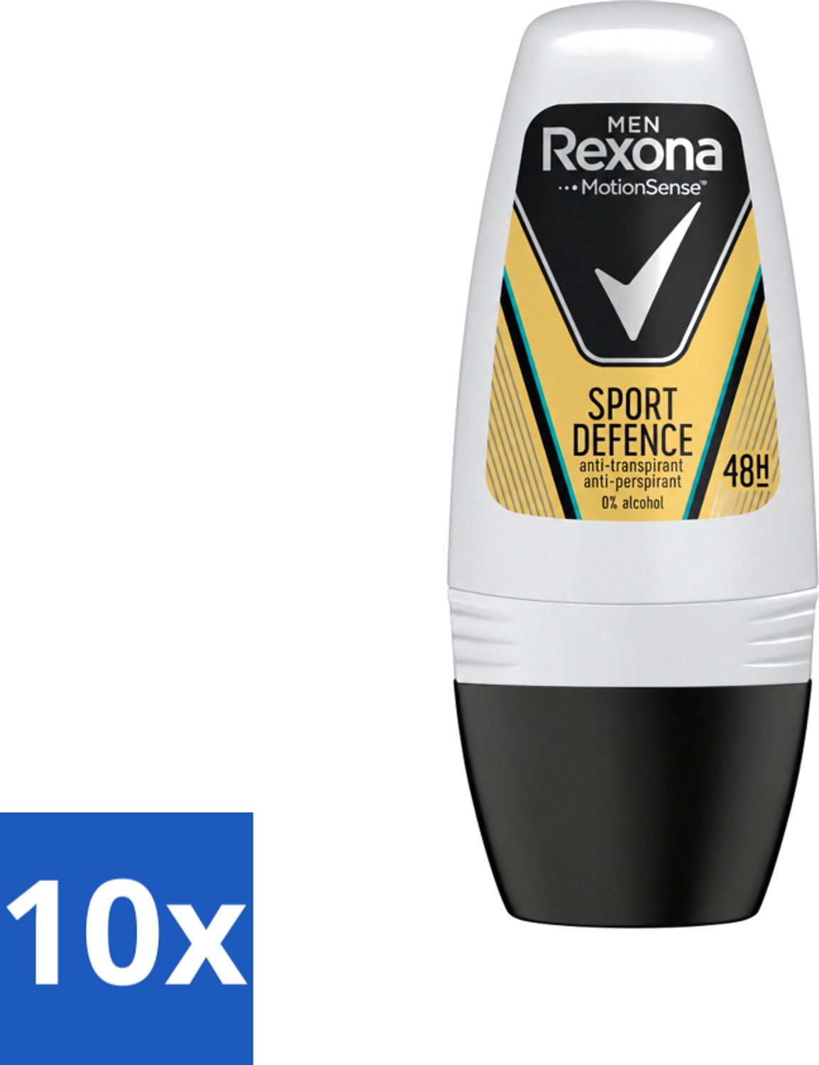10 x Rexona Men - Sport Defence - Deo Roll-on - 50 ml - Voordeelverpakking - 10 stuks