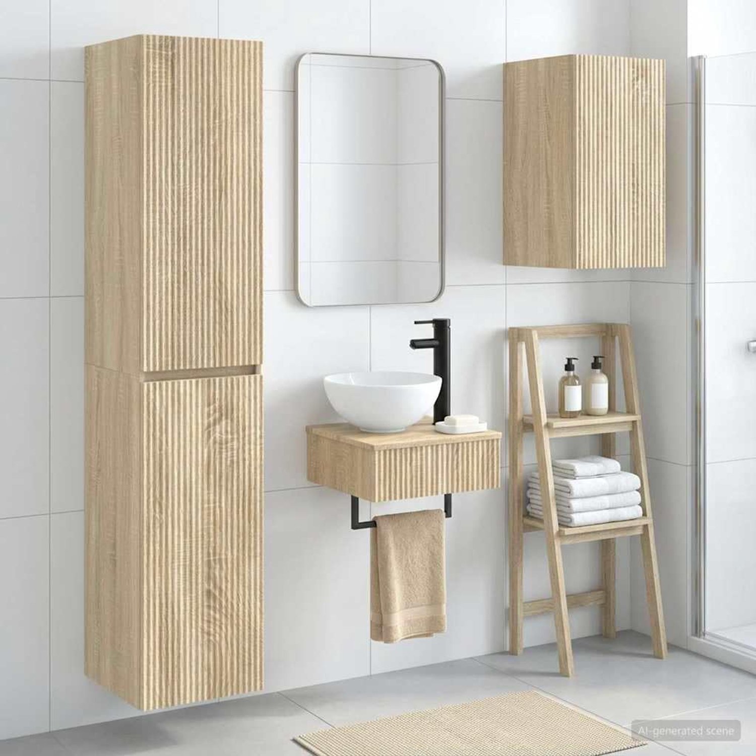 Badkamerkast set 3 STK. Sonoma eiken 33 x 34,5 x 160 cm