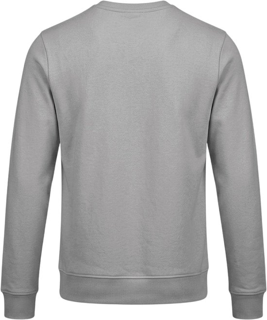 Achterkant van een grijs Lyle & Scott sweater met ronde hals en geribbelde boorden.