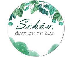 100x Boho Gastcadeau Stickers 'Schön, dass du da bist' - 4cm Rond