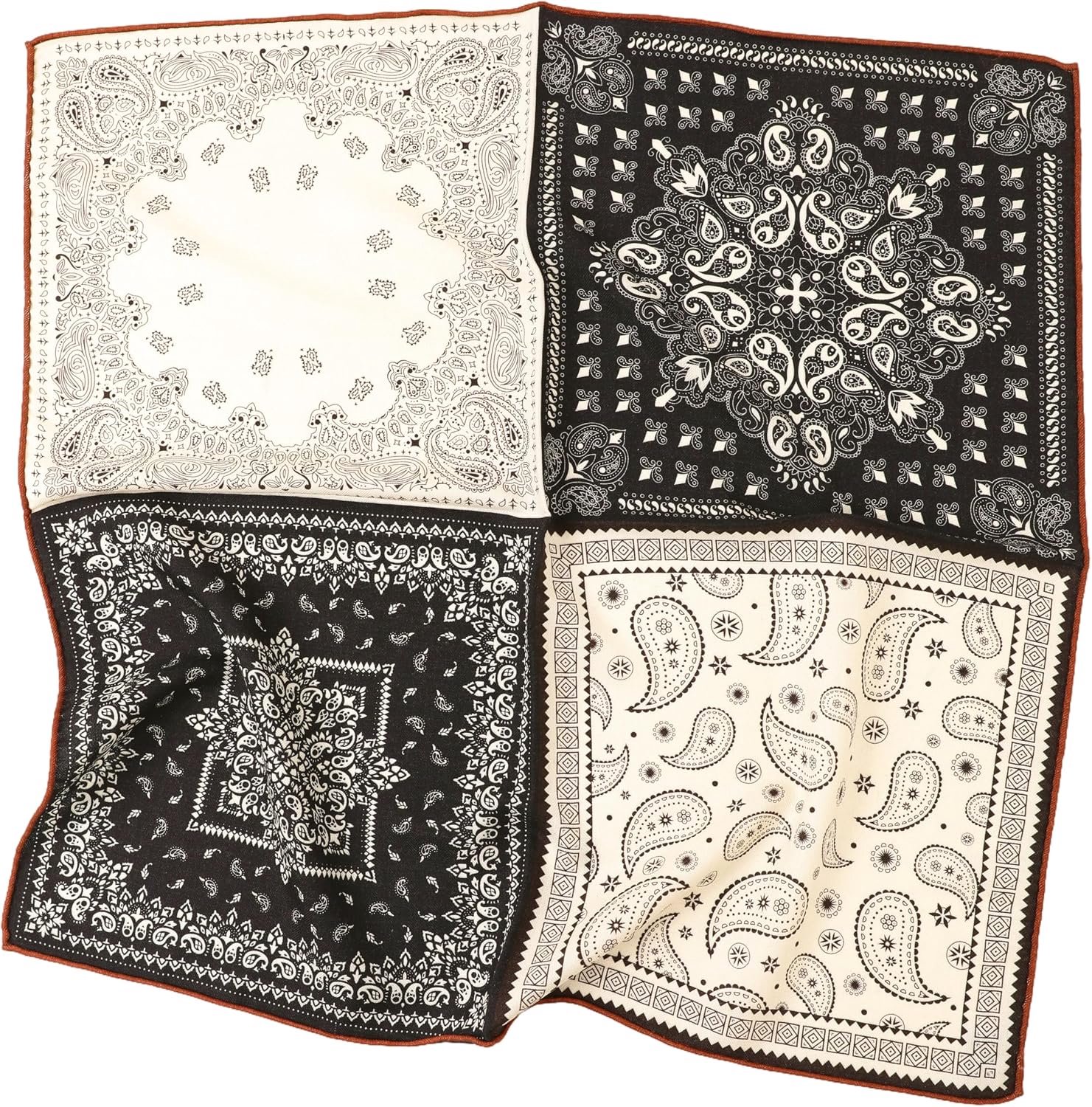 Zijde Wol Sjaal Unisex Dubbelzijdig Bedrukt 65x65cm