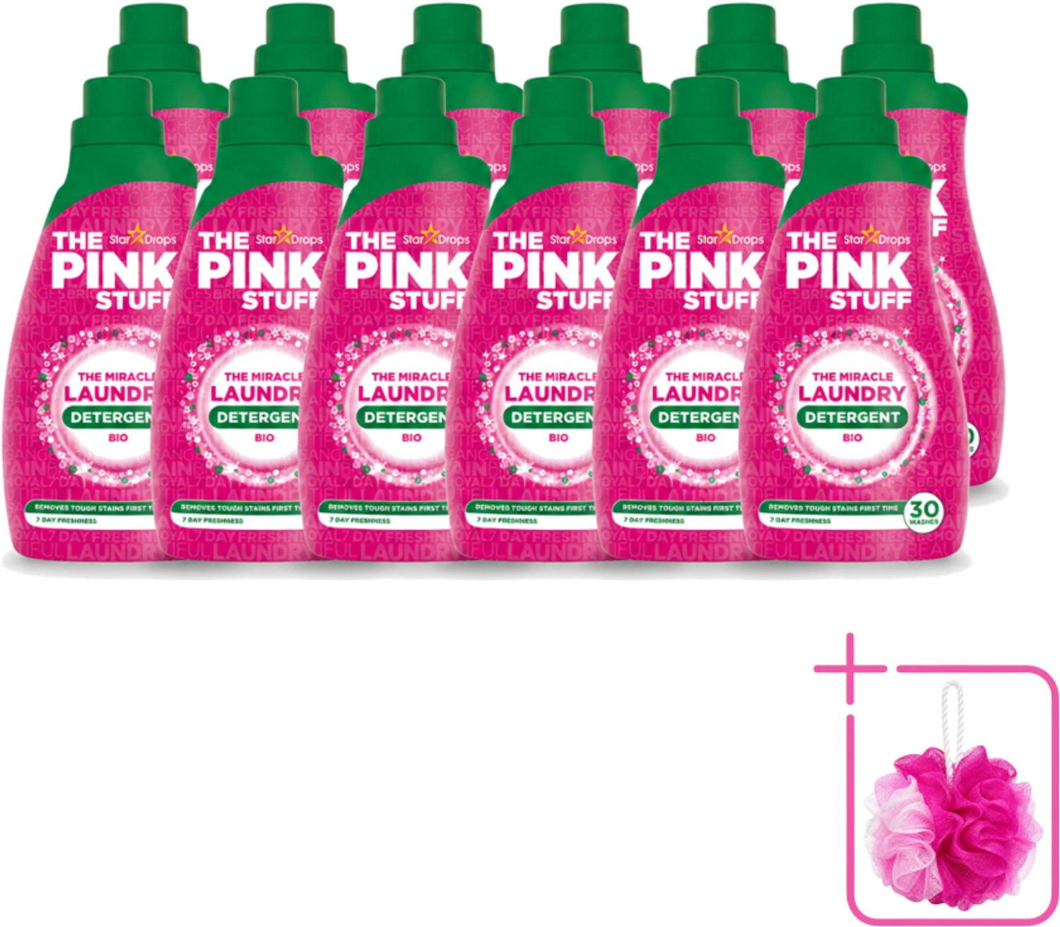 12 x The Pink Stuff BIO - Wasgel - Wasmiddel - Biologisch - 30 Wasbeurten - 960ml - Bulkverpakking - Wasmiddel - Douchemop - Biologisch wasmiddel