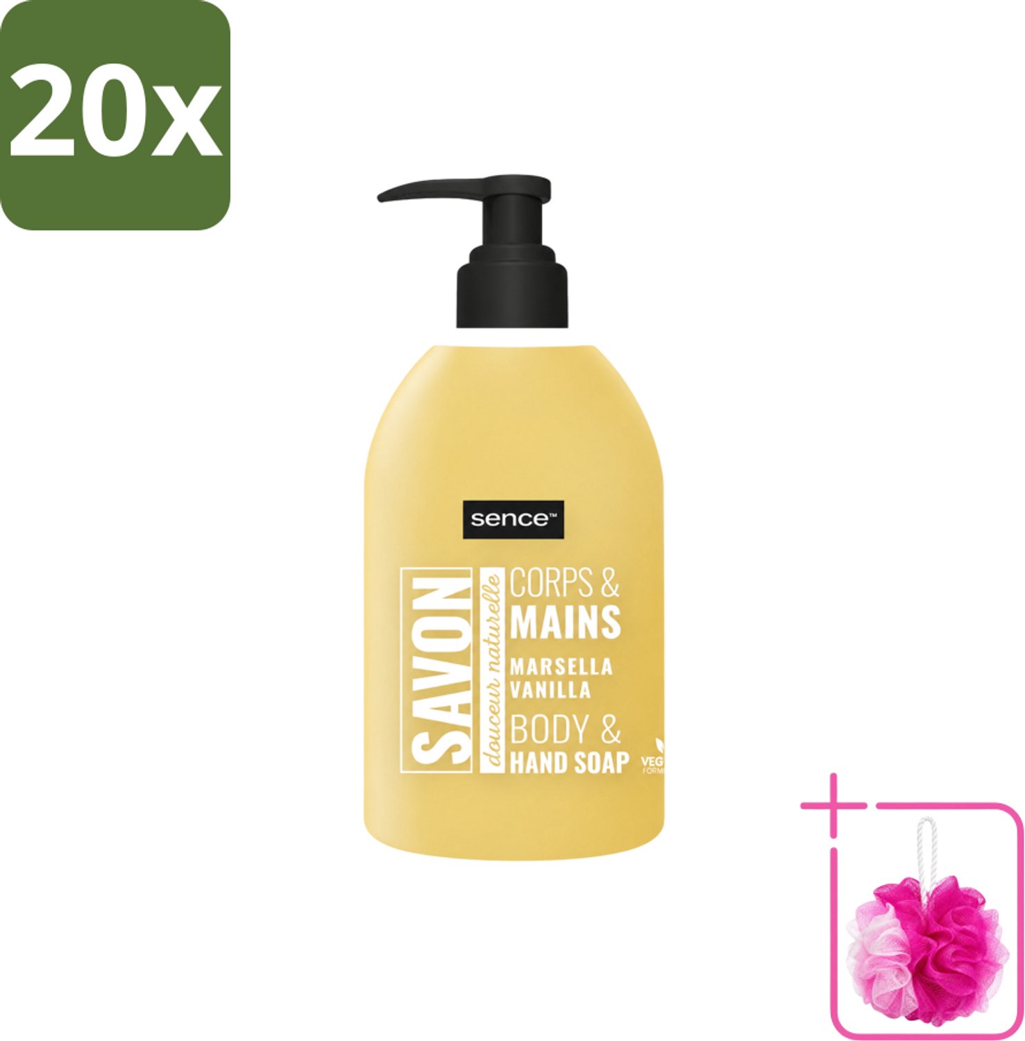 20 x Sence - La Maison Du Savon De Marseille - Handzeep - Vanille - Hygiënisch - 500 ml - Bulkverpakking - Handzeep vanille - Douchemop - Hygiëne