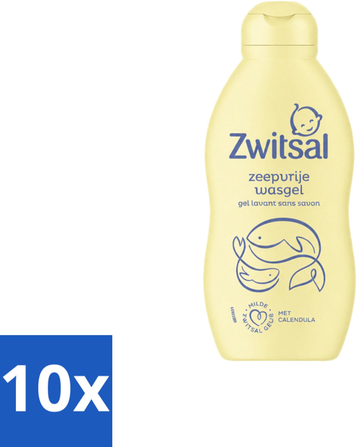 10 x Zwitsal – Wasgel – Zeepvrij – 200 ml - Voordeelverpakking - 10 stuks