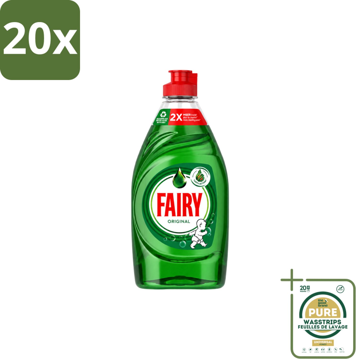 20 x Fairy – Afwasmiddel – Original – 320 ml - Wasstrips - Afwasmiddel - Vetverwijdering - Handafwas - Schone Vaat - Keuken