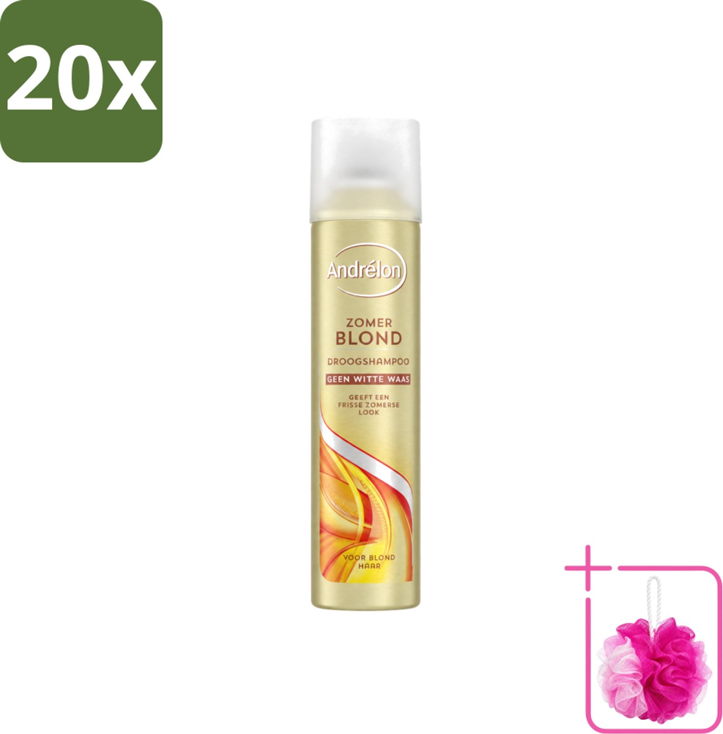 20 x Andrélon - Zomerblond - Droogshampoo - Voor Blond Haar - 245 ml - Bulkverpakking - Zomerblond - Douchemop - Droogshampoo