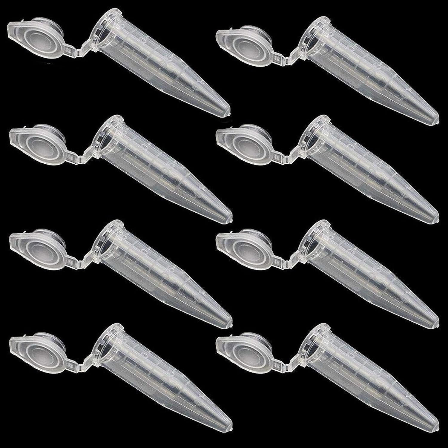 100 Pieces Micro Centrifuge Tubes 1.5ml Scale Plastic Micro Centrifuge Test Tubes with Attached Snap Cap for Laboratory Centrifuge Tubes Sample Bottles Laboratory Consumables