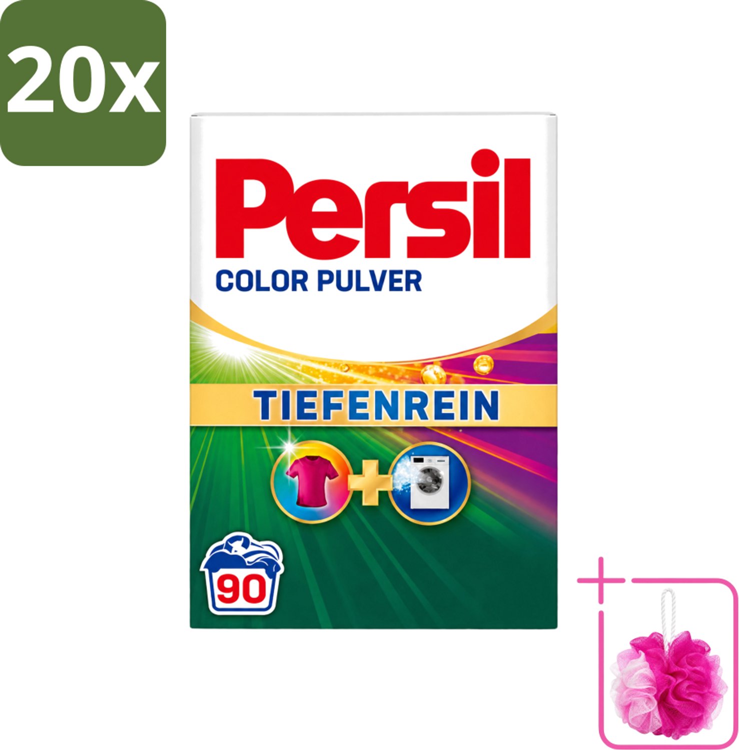 20 x Persil Color - Waspoeder - Gekleurde Was - 90 Wasbeurten - Bulkverpakking - Waspoeder - Douchemop - Gekleurde was
