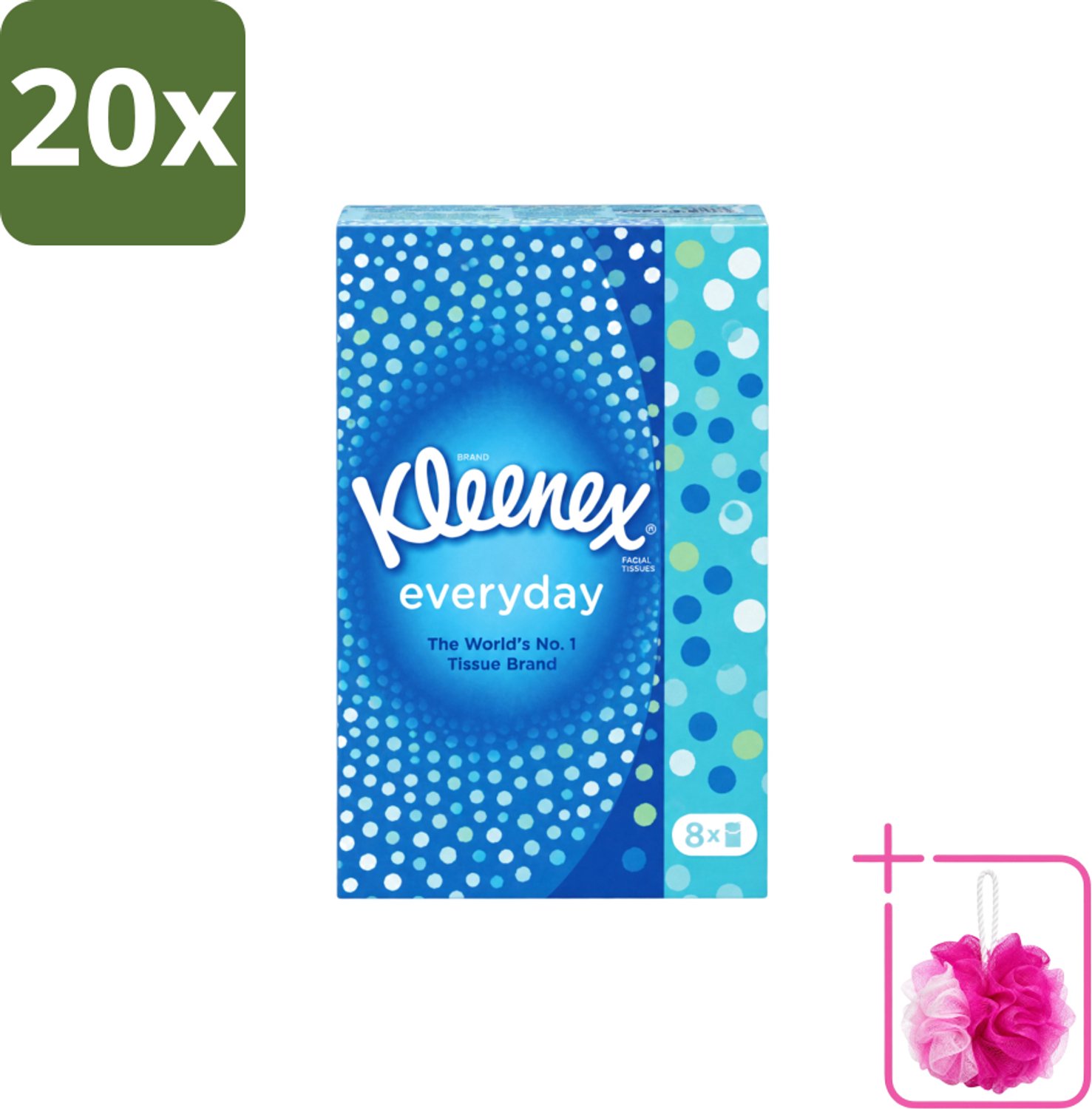 20 x Kleenex - Zakdoekjes - Everyday - 8 Pakjes Zakdoekjes - Bulkverpakking - Zakdoekjes - Douchemop - Schoonmaak