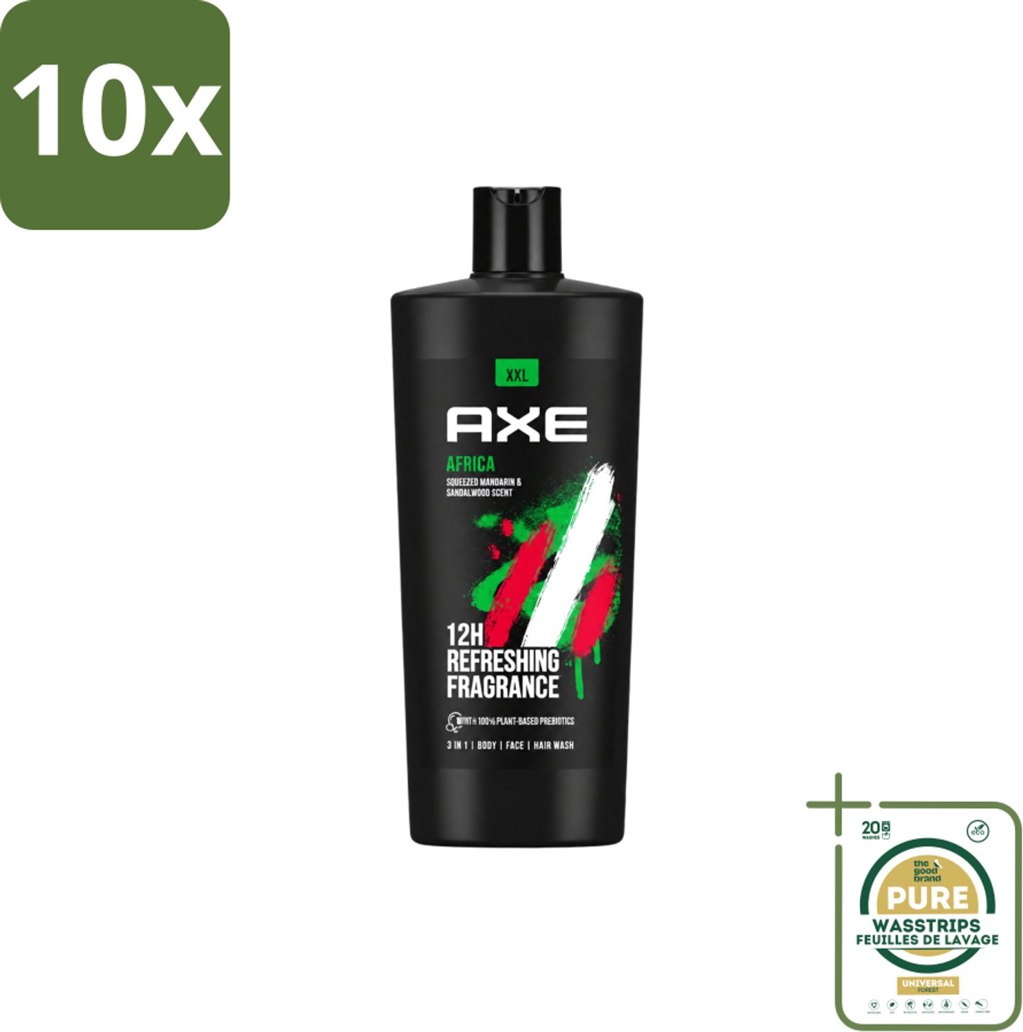 10 x AXE – Douchegel – Africa – 700 ml - Wasstrips - Douchegel - Douchegel Africa - Douchegel Voor Mannen - Douchegel Warme Geur - Douchegel Kruidige Geur