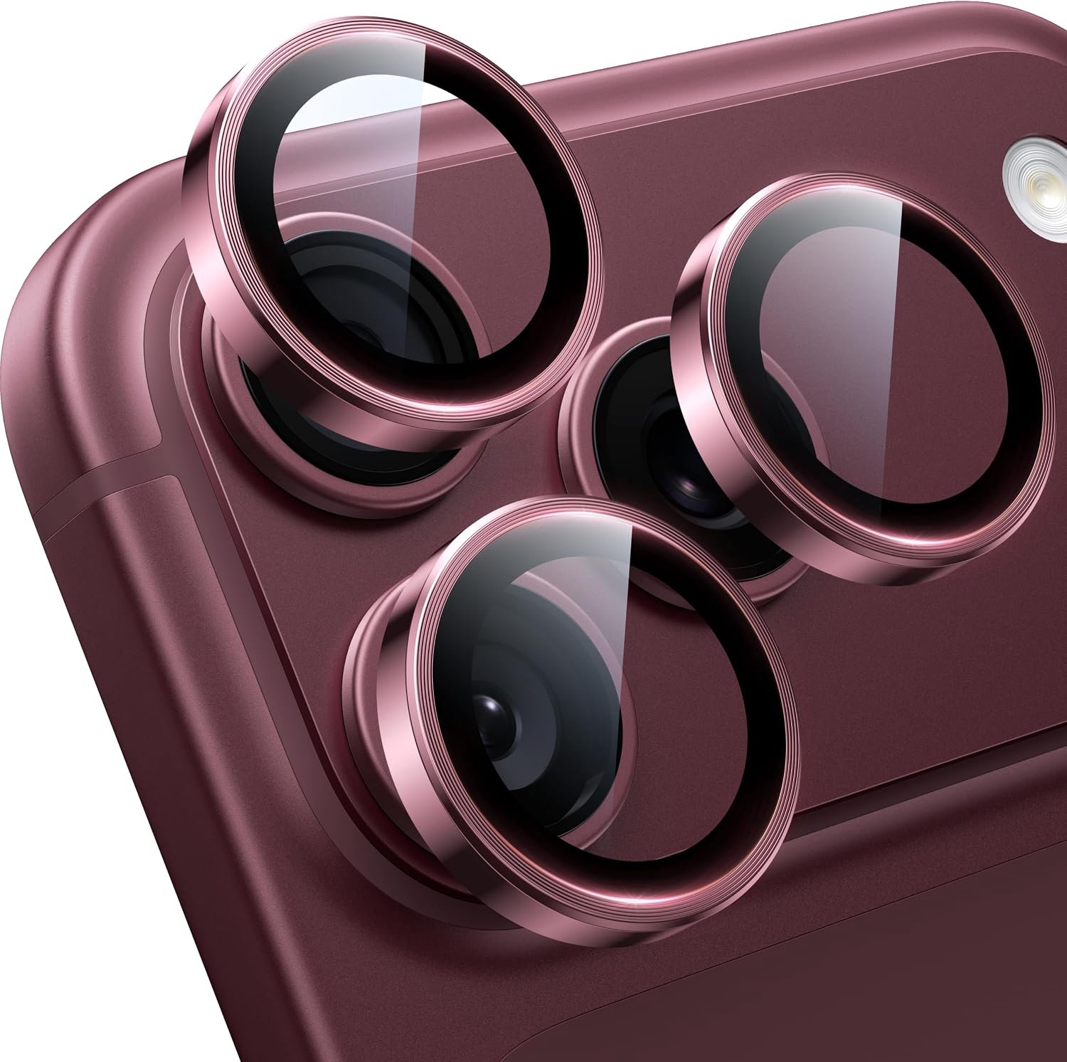 Zandarix Camera Lens Protector Geschikt voor Apple iPhone 18 Pro Max / 18 Pro - 9H krasbestendig - Burgundy