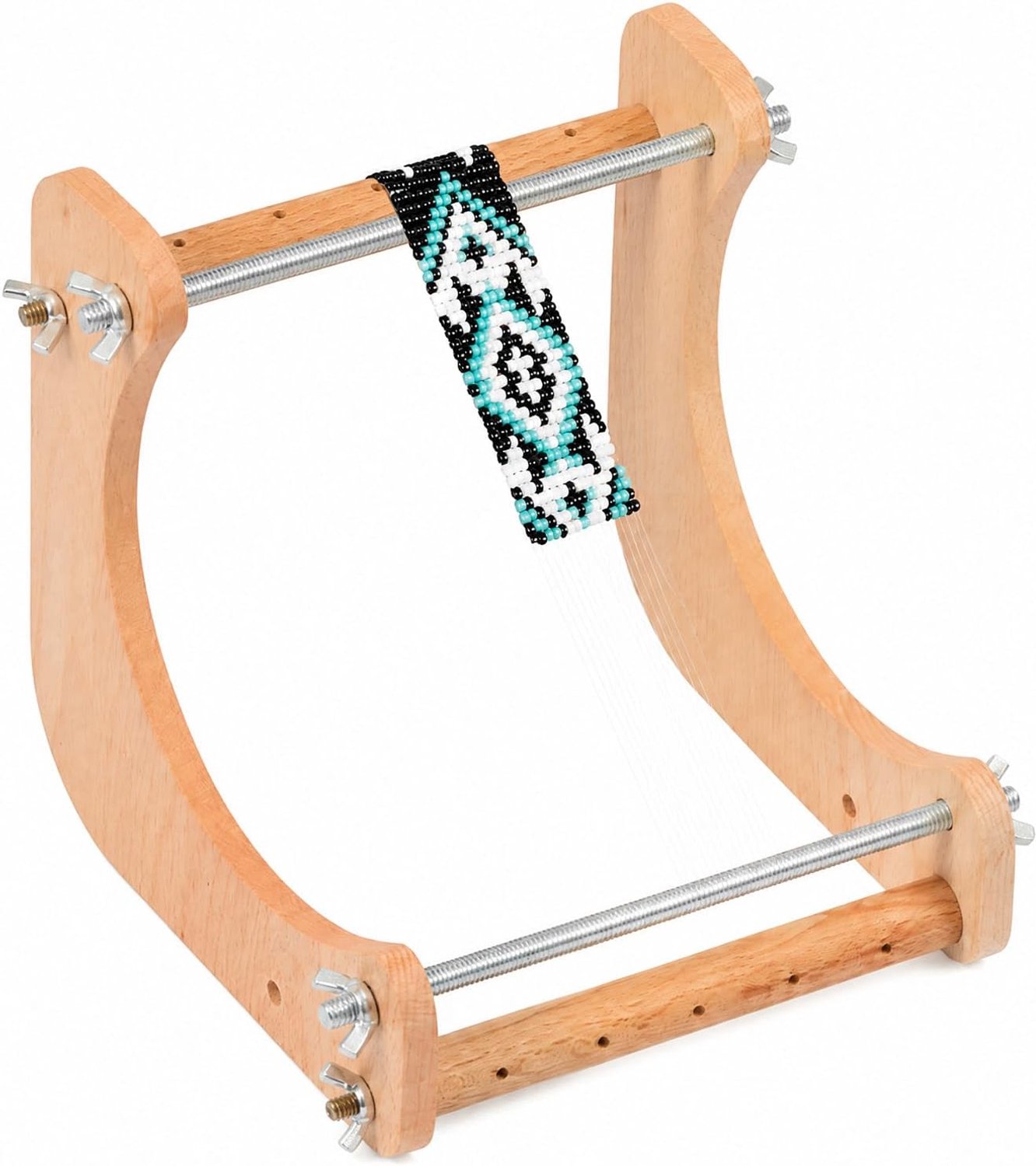 Kralenweefframe, verstelbaar kralenweefframe van hout met 4 lengteopties