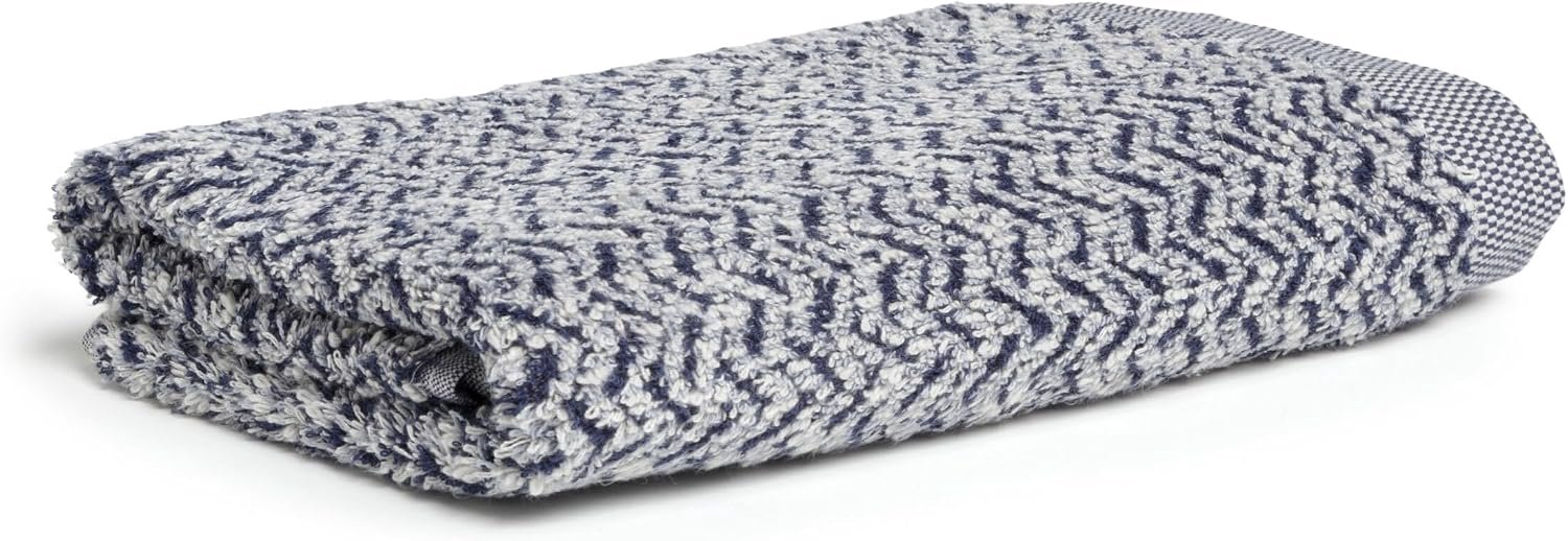 Möve Brooklyn Badhanddoek 80x150 cm - Katoen, Viscose, Linnen - Natuur/Diepzee