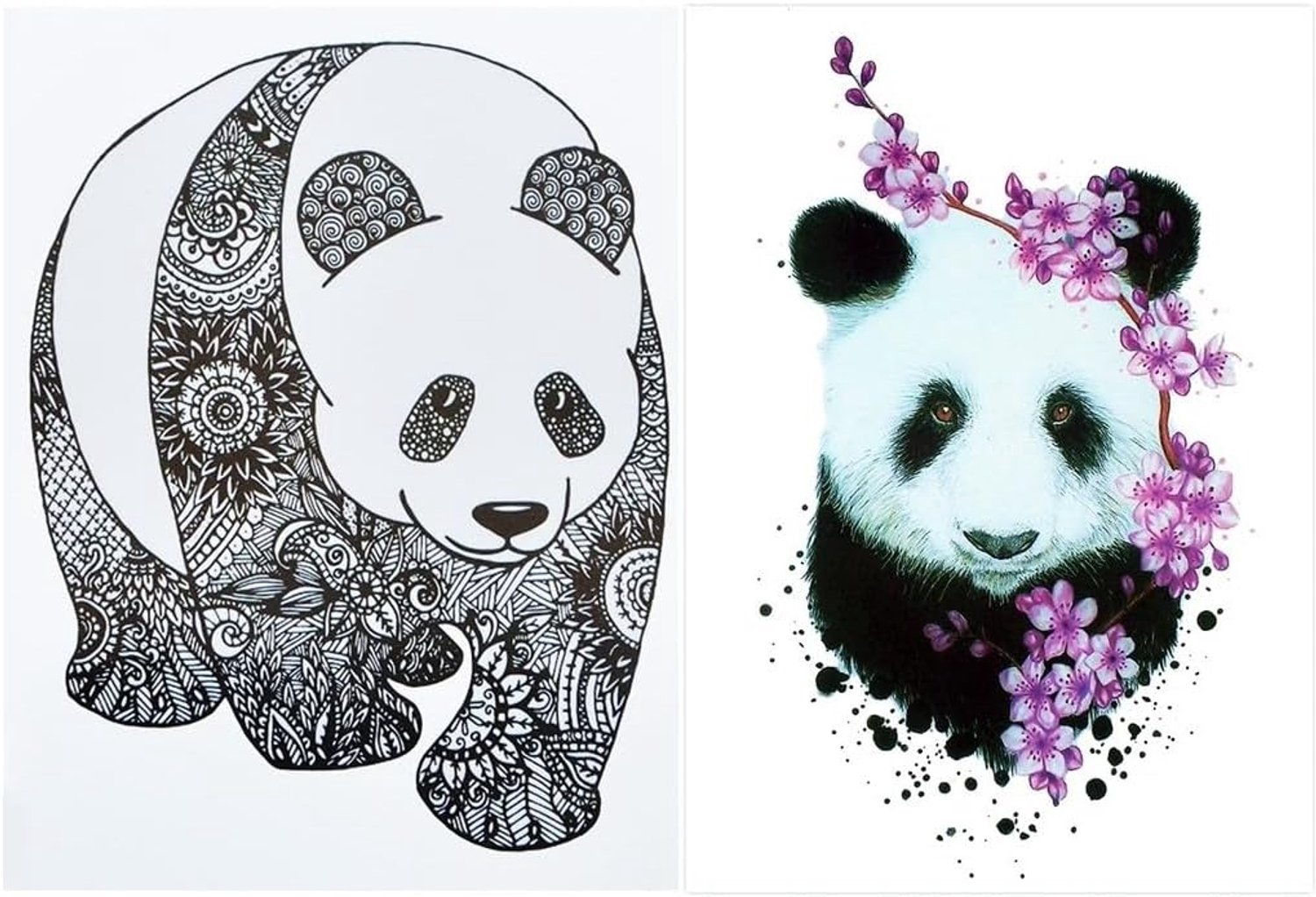 Tijdelijke dierentatoeages pandabeer tattoo panda tattoo nep tattoo festival tattoo KM161 HB847