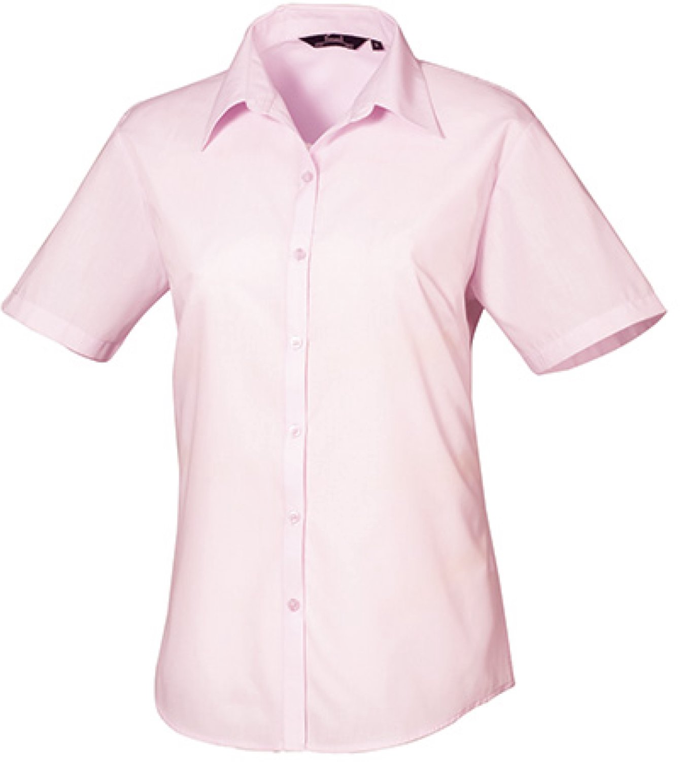 Premier Workwear - Women´s Poplin Short Sleeve Blouse - Pink (ca. Pantone 707C) - 34 (XXS/6)