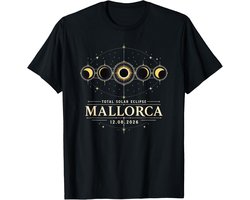 T-shirt met diagram van de zonsverduistering Mallorca 2026