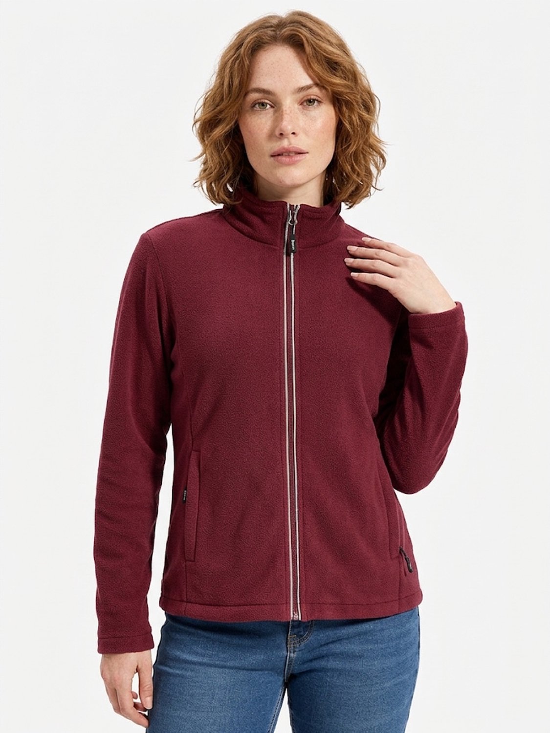 BUBW® Dames Outdoorjas Softshell Jas 4 Seizoenen Warme Fleece Jas Windstopper Windjack Tussenjas Zon Beschermend Outdoor Rood