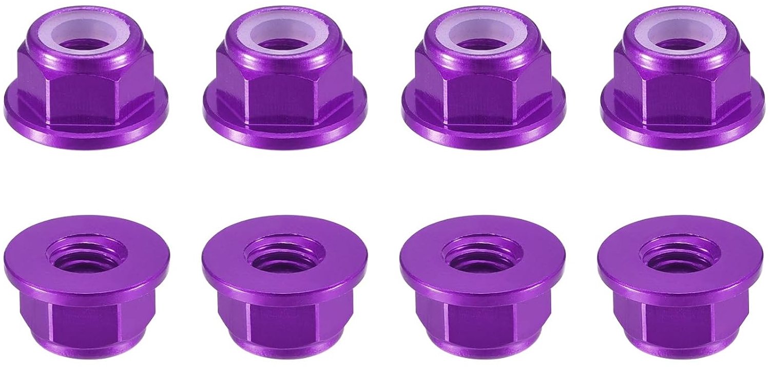 zeskantmoer M5 x 0,8 mm - aluminiumlegering - zelfborgend - voor bevestigingselementen - 8 stuks - ServiceTopper