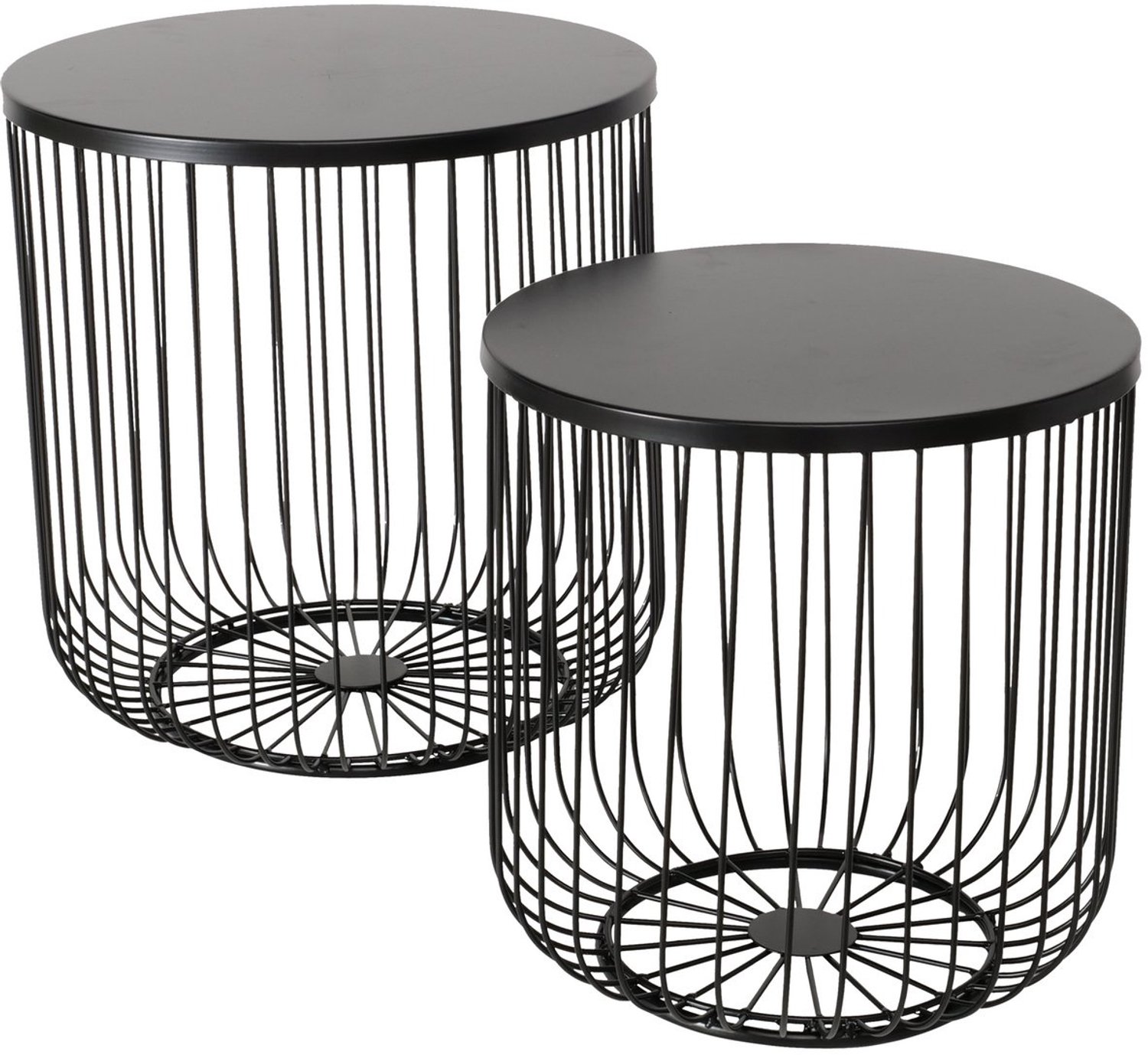 Boltze Home Set van twee metalen tafels CINDY, 41 - 47 cm zwart