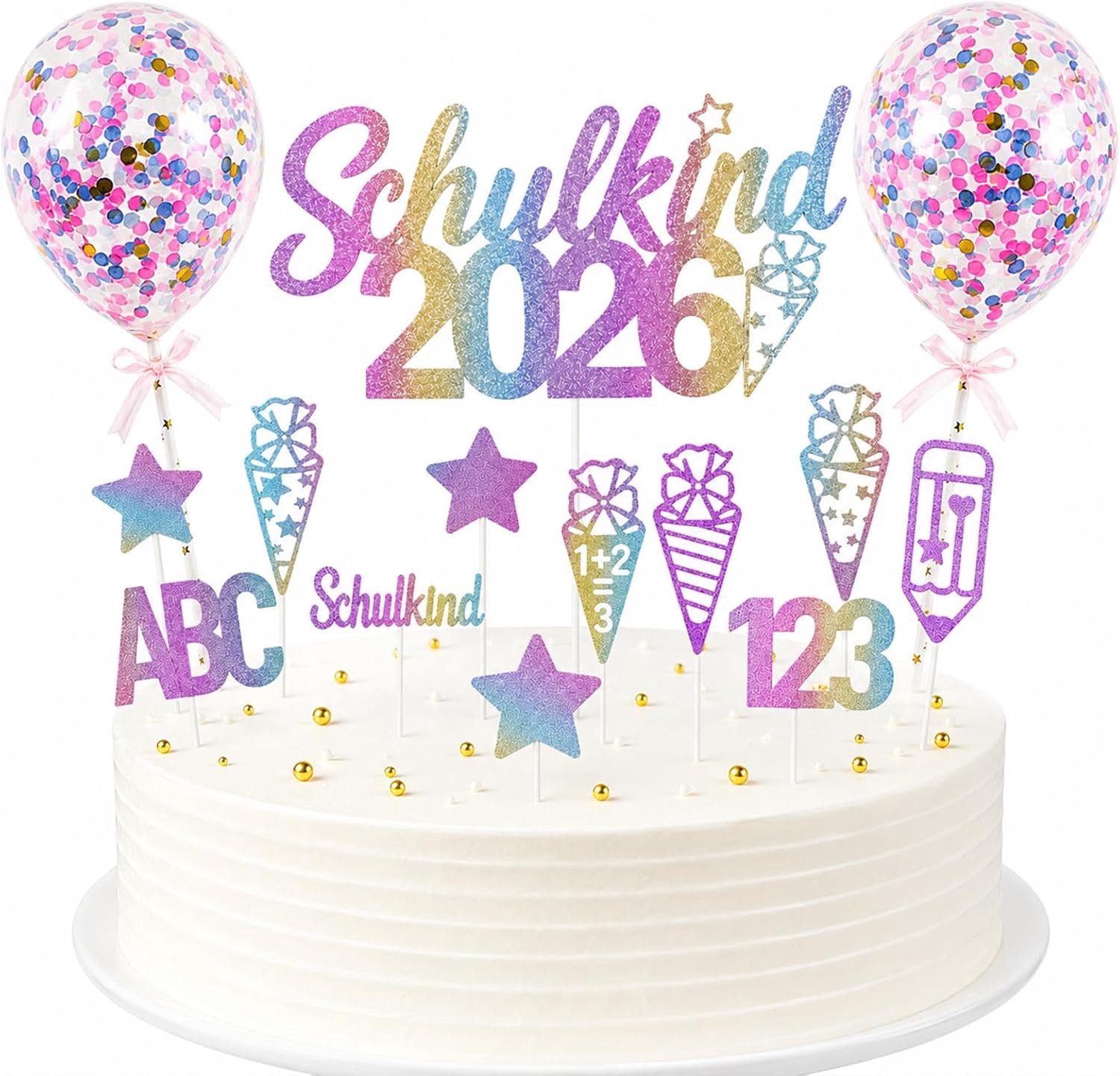 21 stuks schoolkind 2026 taartdecoratie inschooling decoratie meisje jongen