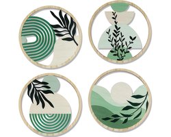 4-delige Boho wanddecoratie voor de woonkamer