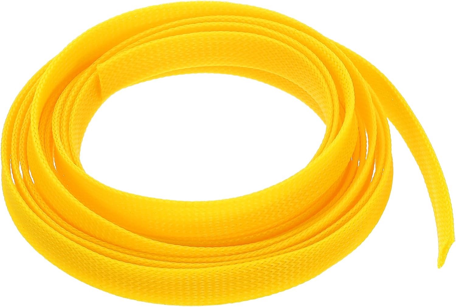 Vlechtwerk kabelhoes 1/2 inch 10ft - geel - slijtvast en temperatuurbestendig - beschermt draden - ServiceTopper